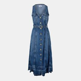 Ganni Belted Denim Dress