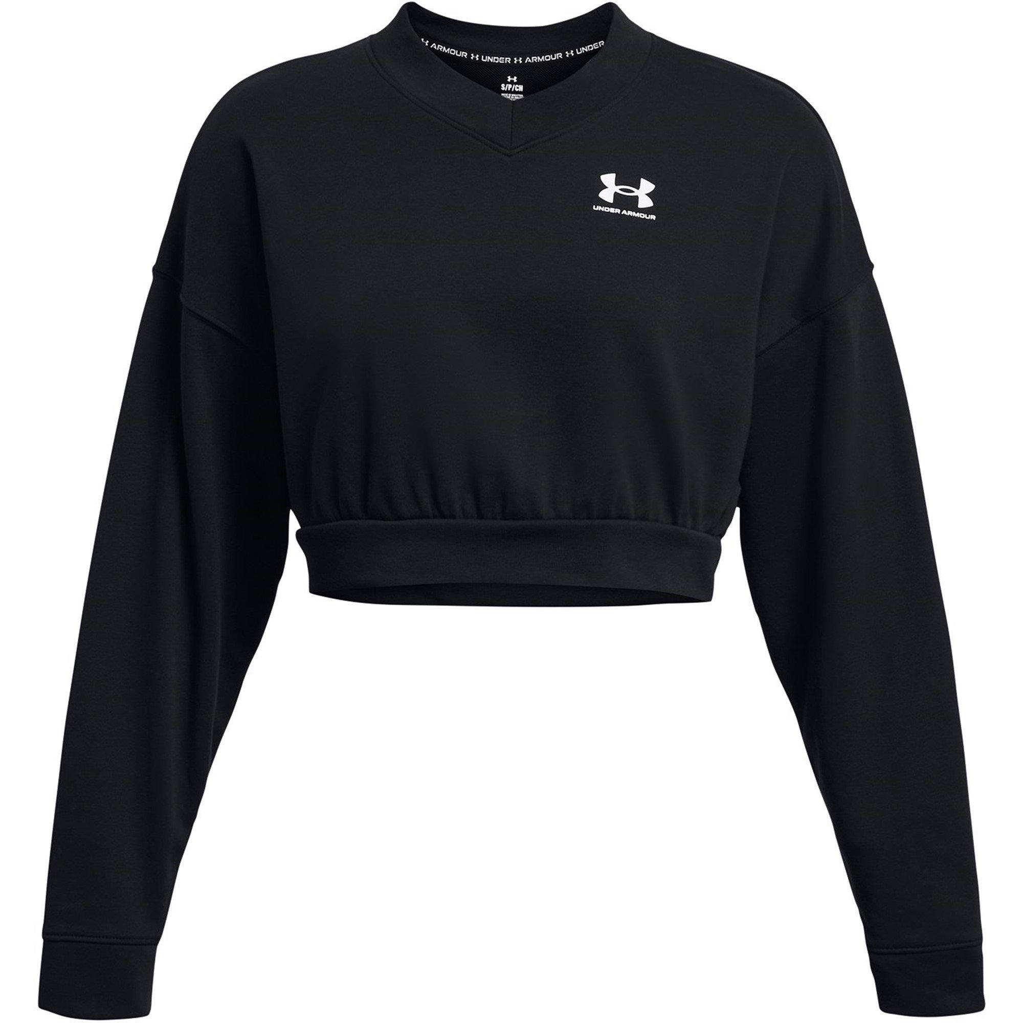 Black - Under Armour - Women's Rival Terry Crew Cropped Sweatshirt - 1