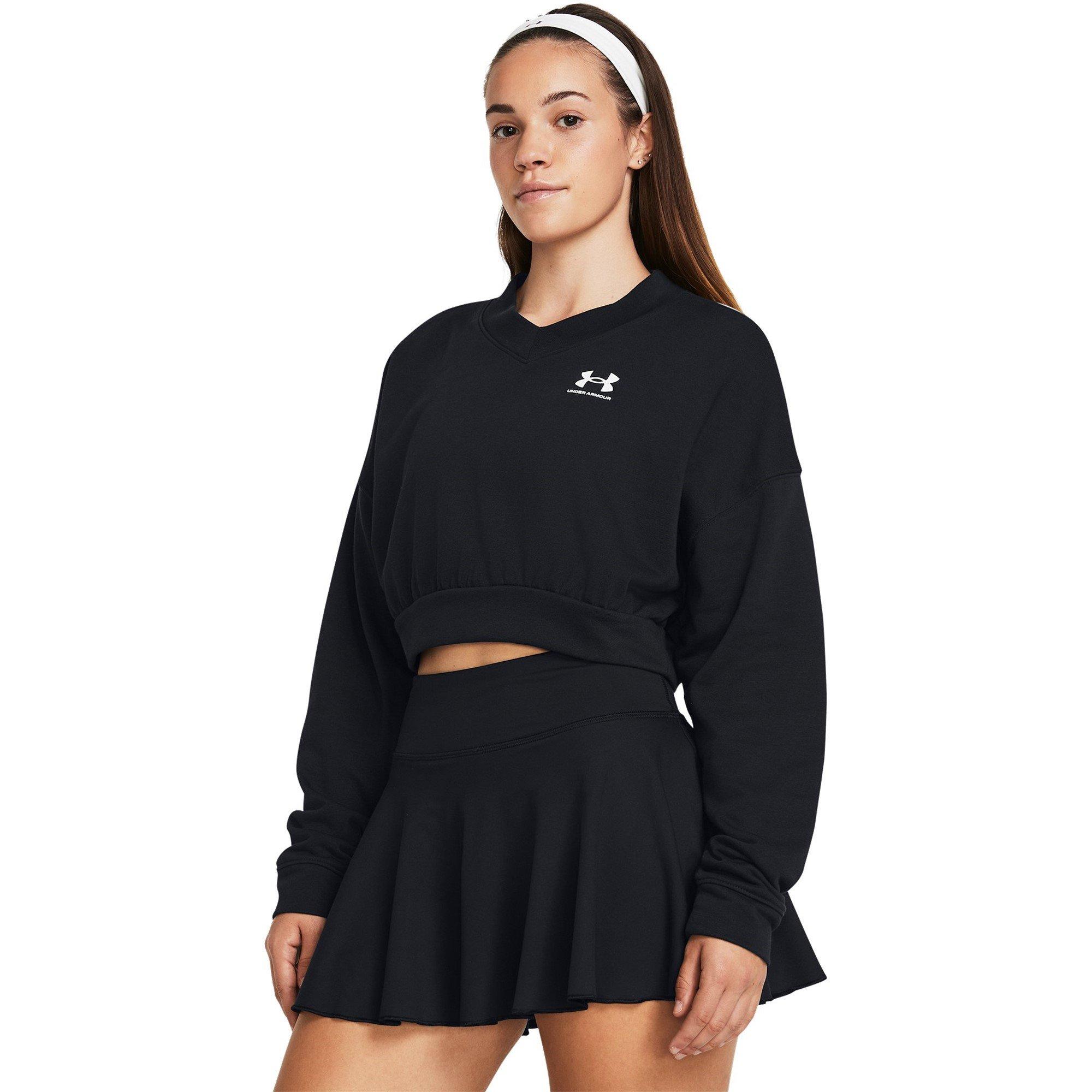Black - Under Armour - Women's Rival Terry Crew Cropped Sweatshirt - 3