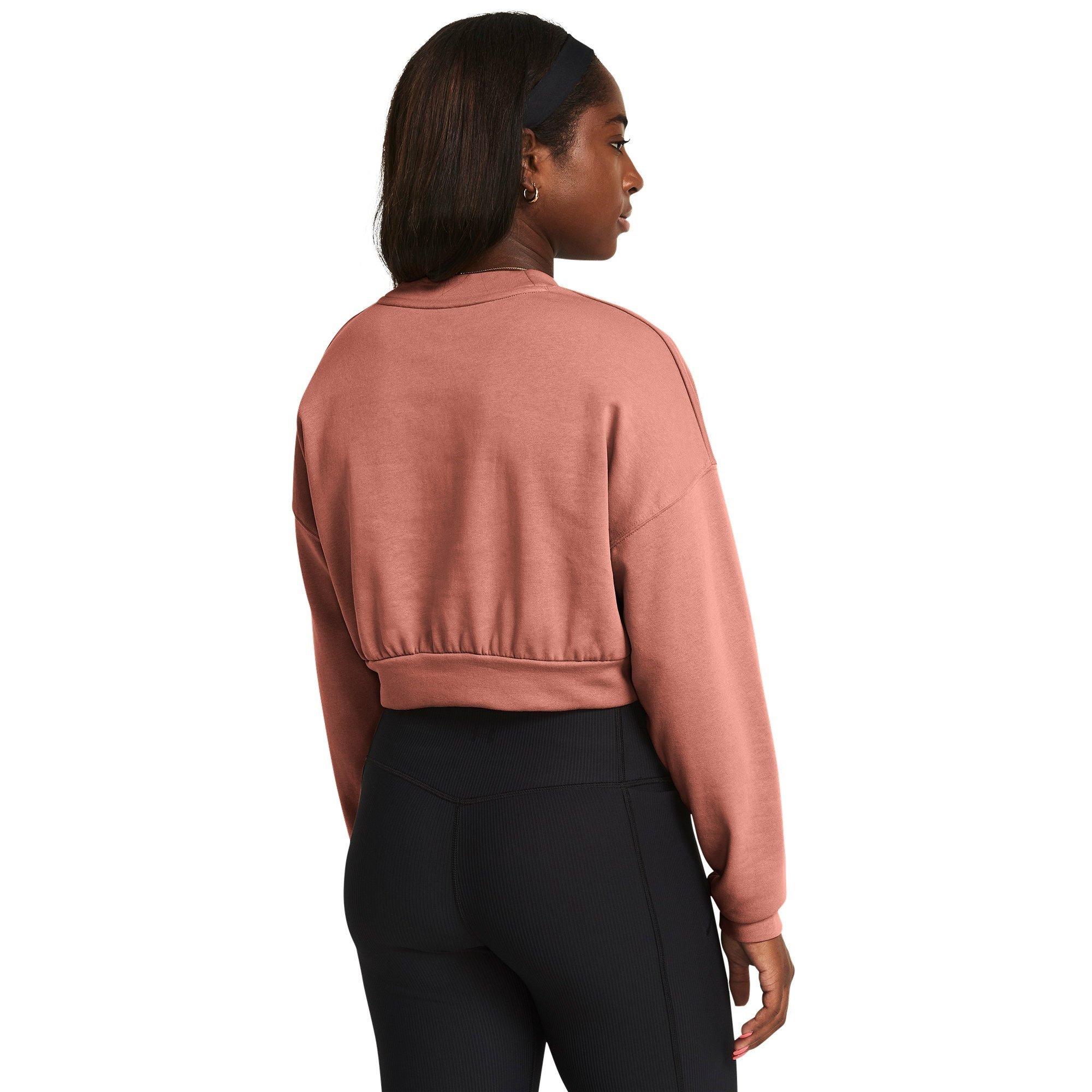 Pink - Under Armour - Rival Terry Crew Cropped Sweatshirt - 3