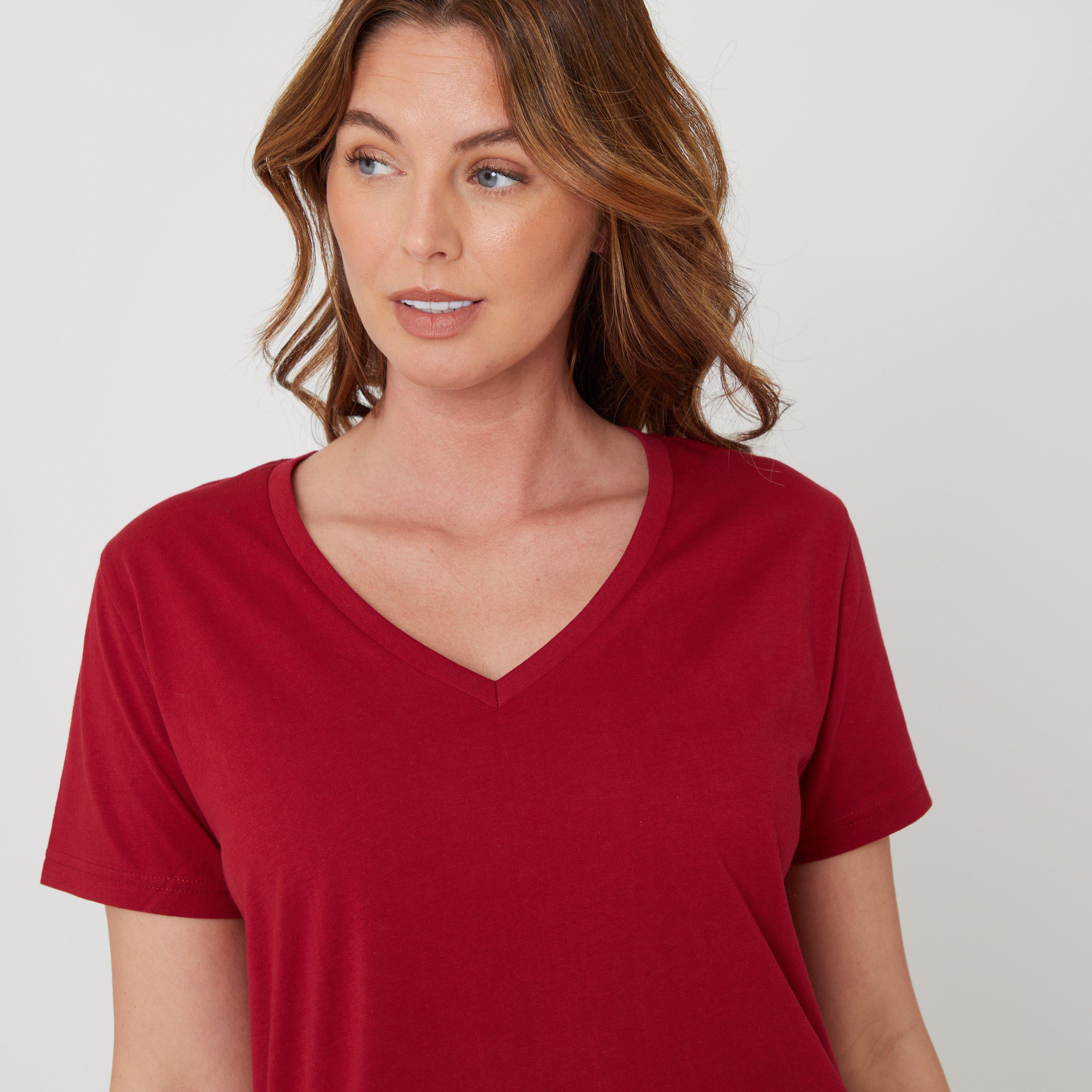 Red - Miso - Women's V Heart Short-Sleeve Pyjama Sets - 4