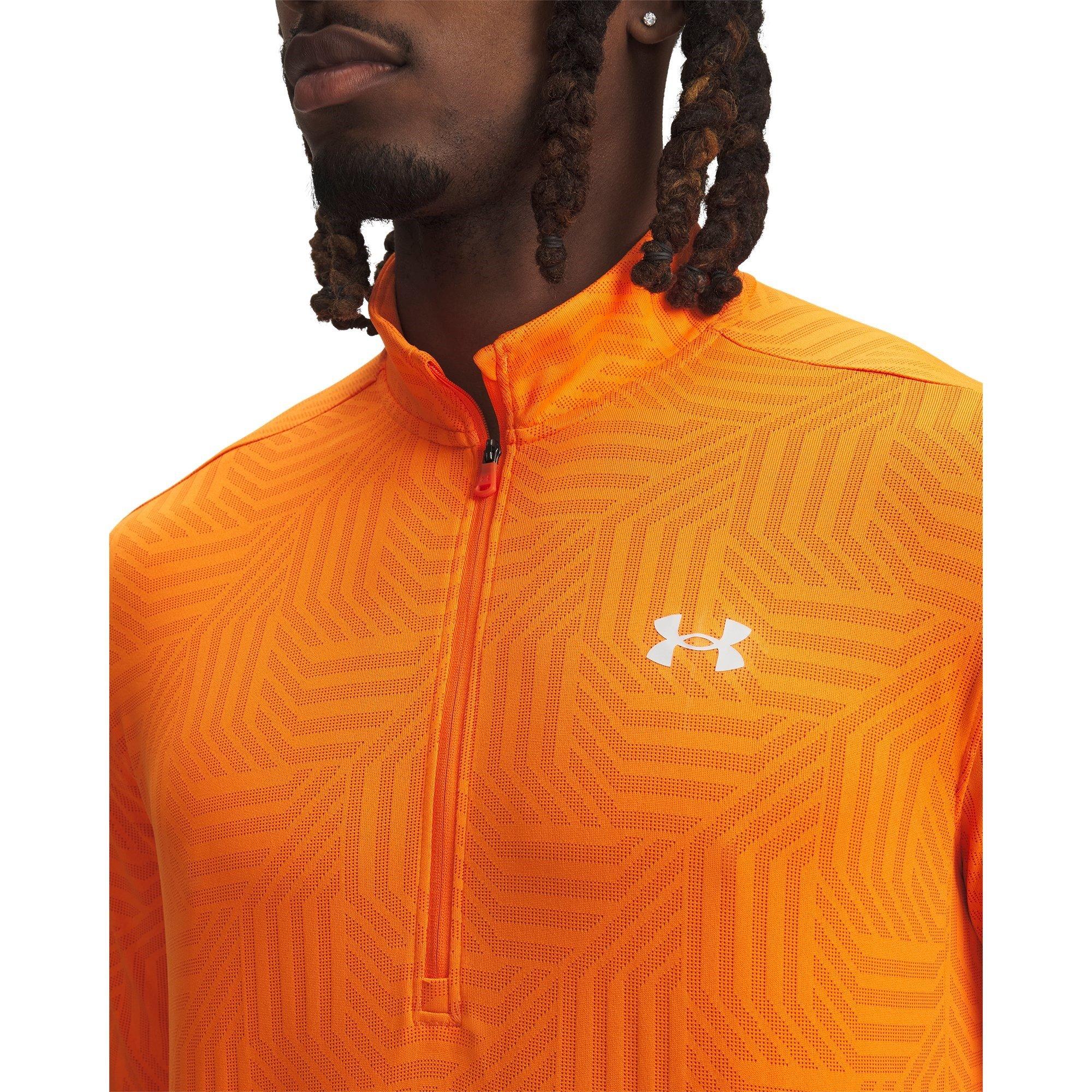 Orange - Under Armour - Men's Tech Geotessa 1/4 Zip Fleece - 3