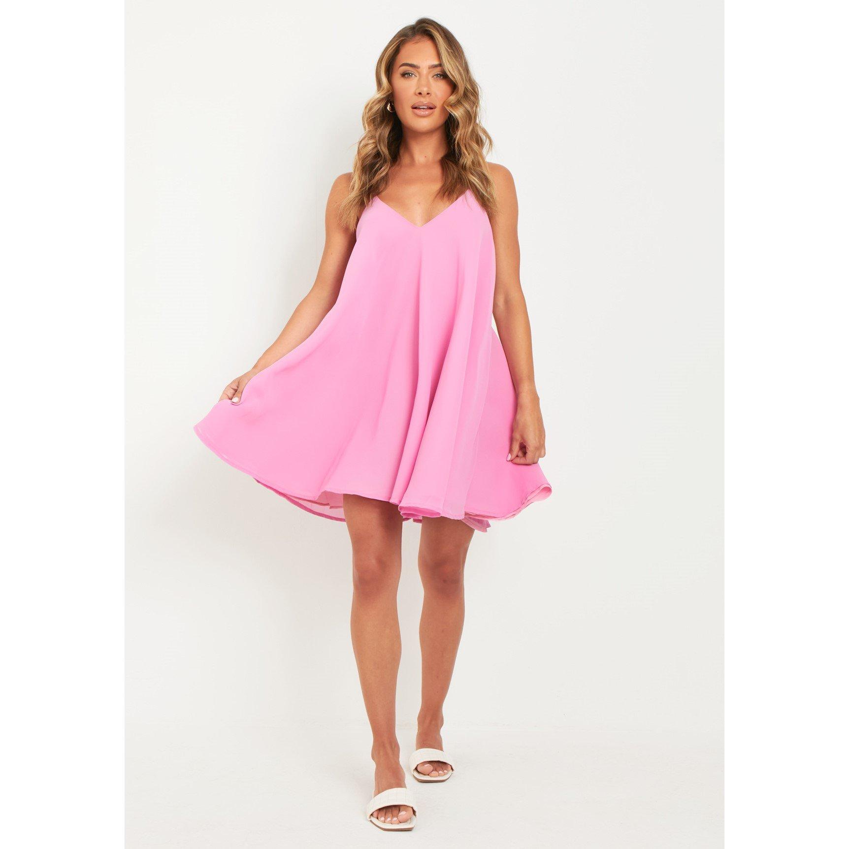 Pink - Missy Empire - Halter Neck Trapeze Mini Dress