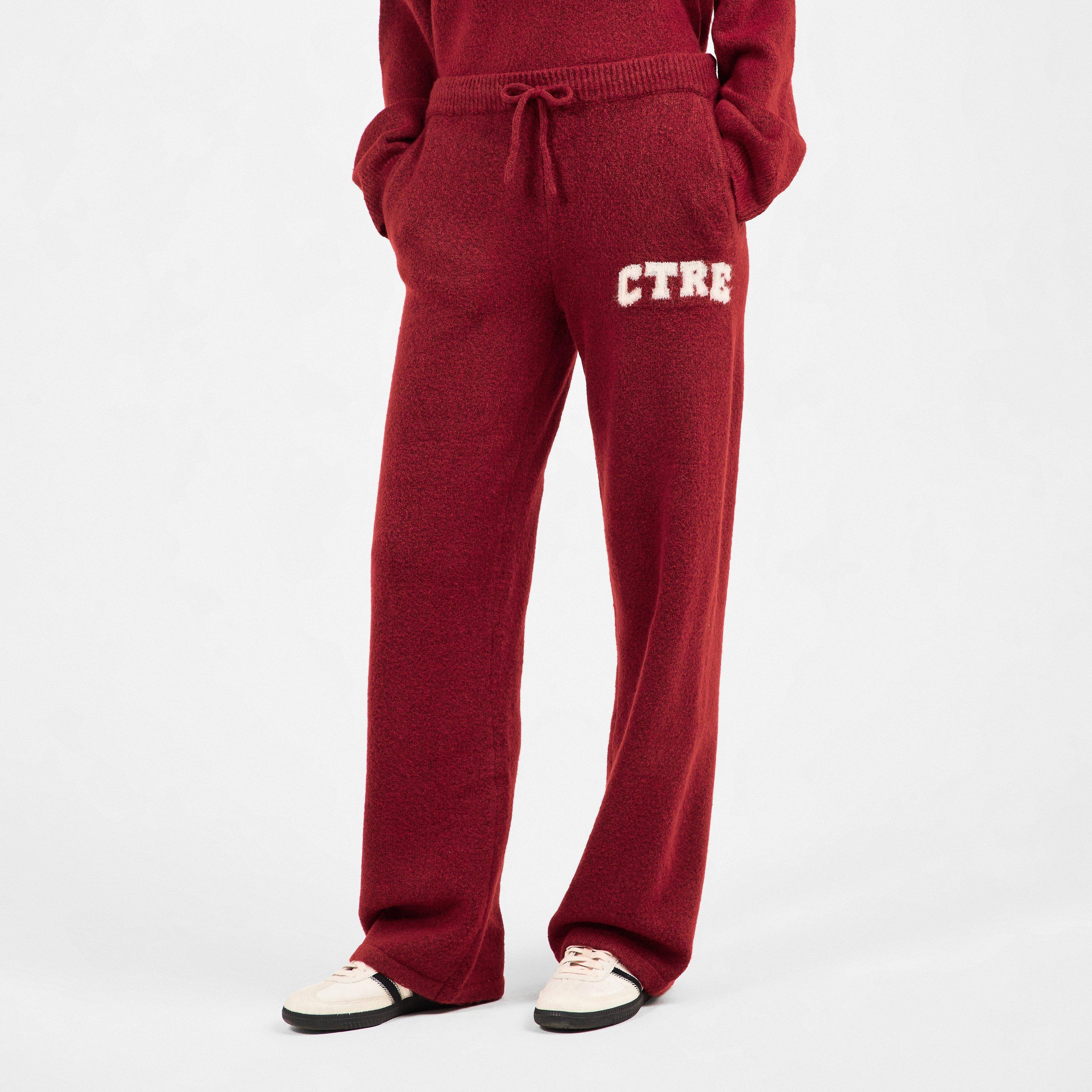 Burgundy - The Couture Club - Women's CTRE Jog Knitted Trousers - 3