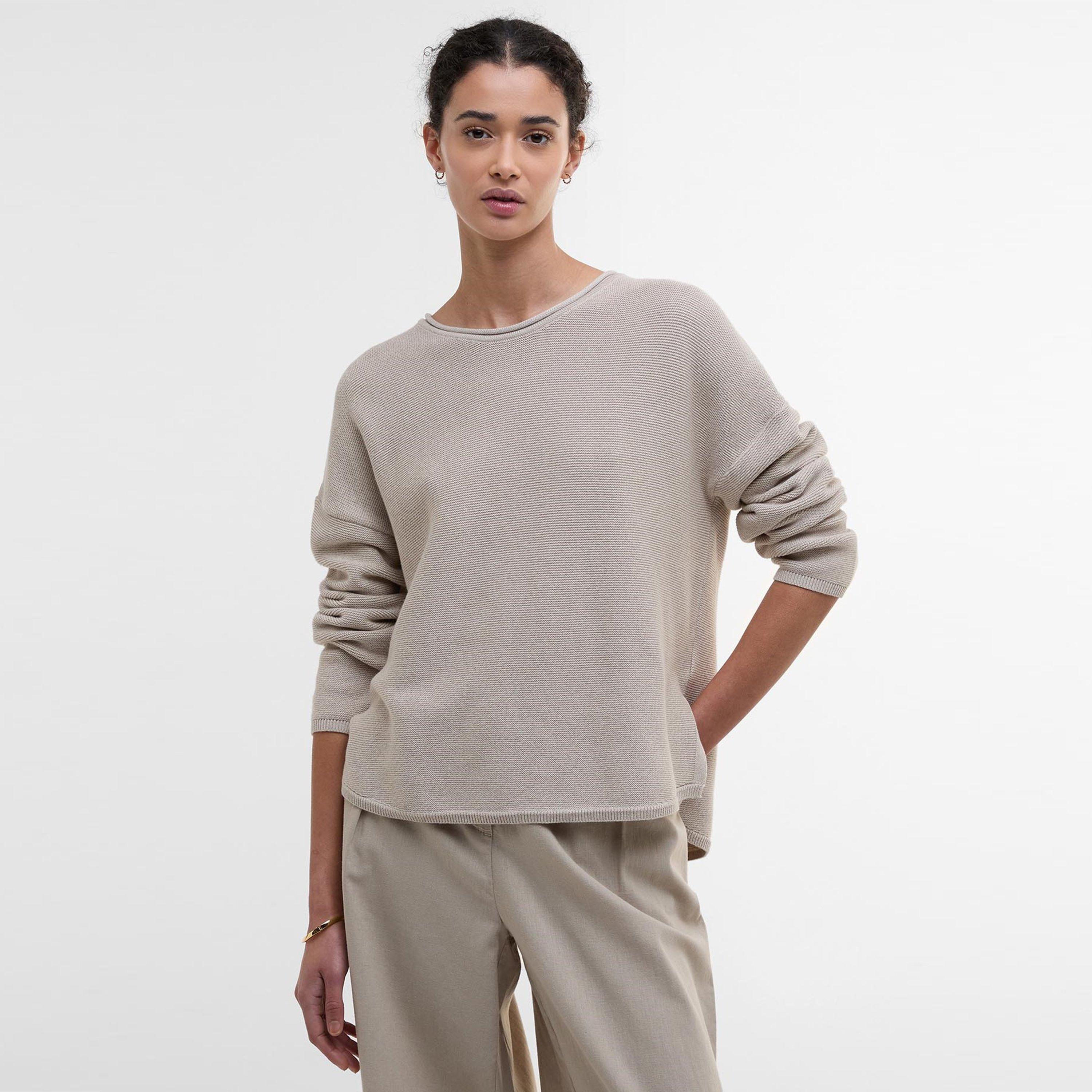 Light Sand - Barbour - Women's Marine Crew Neck Jumper - 2