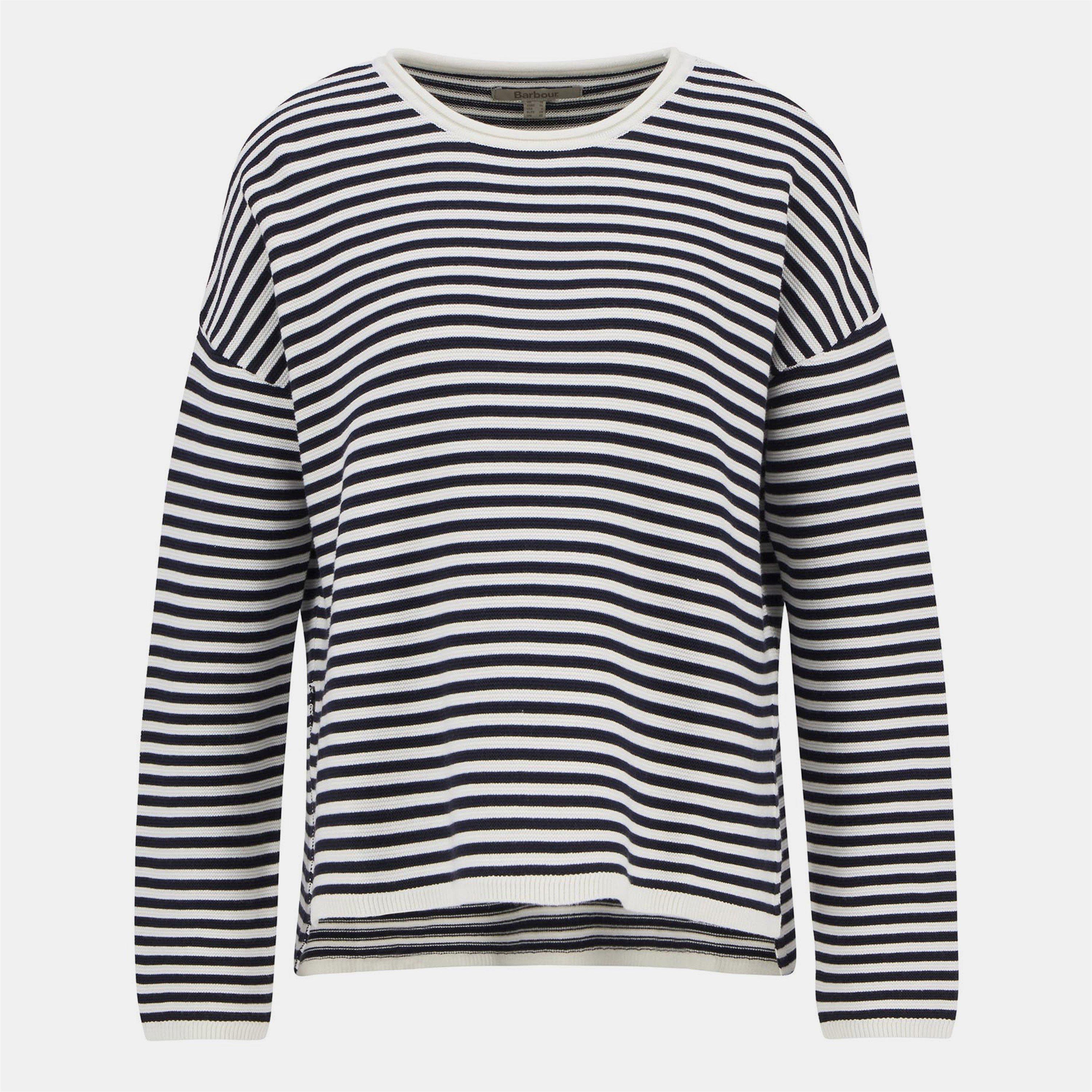 Barbour Women's Crew Neck Knitted Jumper - Navy Stripe - 14 (L)