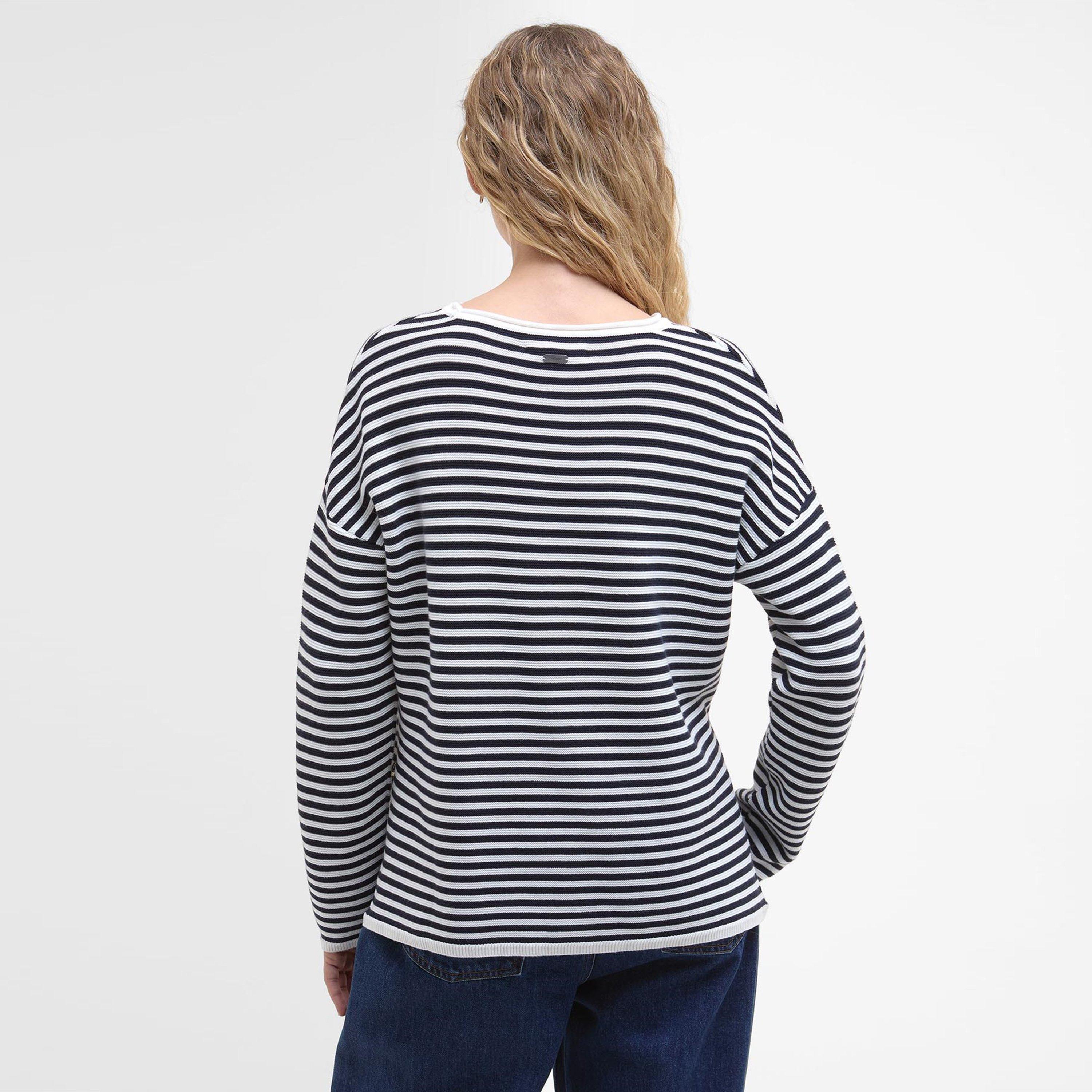 Navy Stripe - Barbour - Women's Crew Neck Jumper - 3