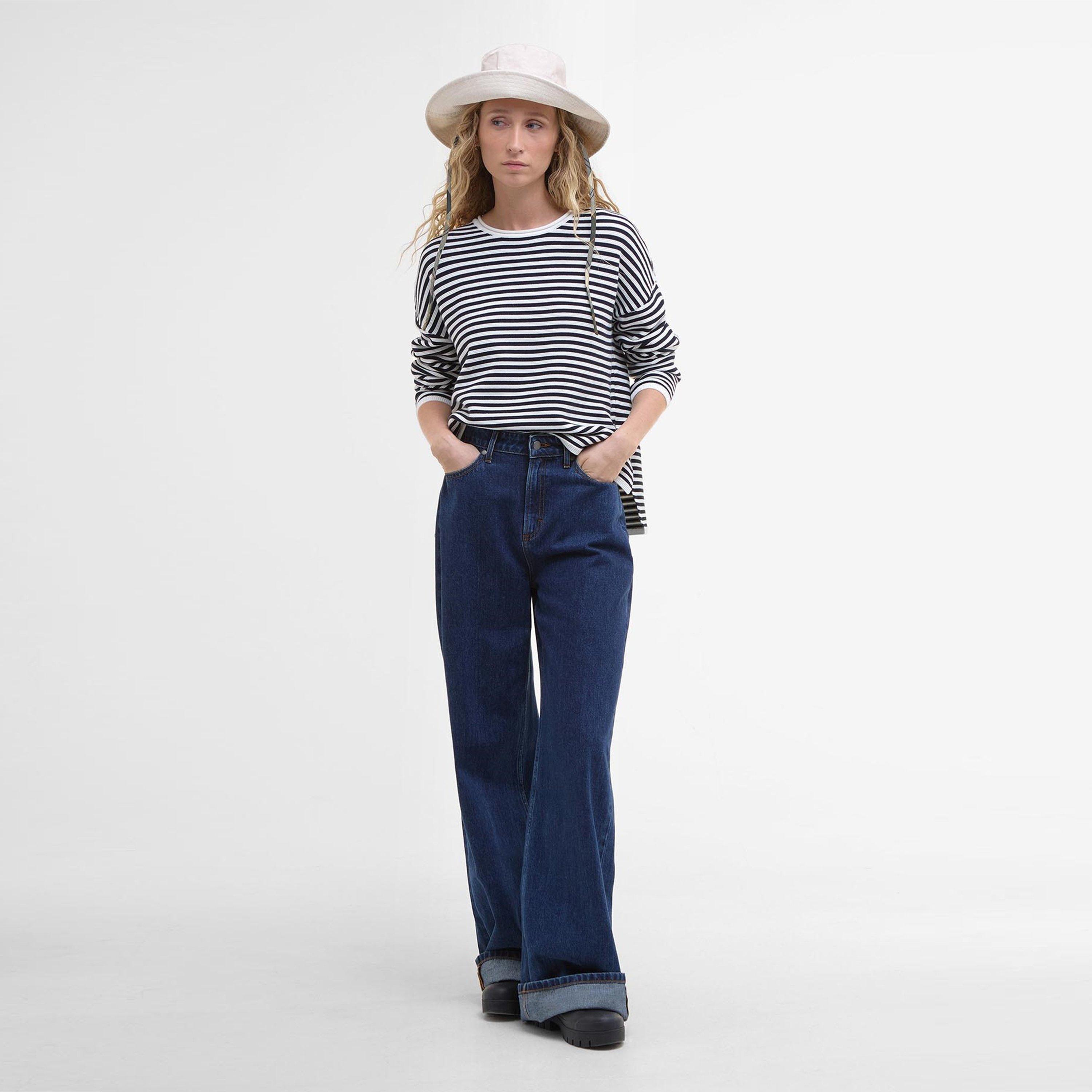 Navy Stripe - Barbour - Women's Crew Neck Jumper - 5