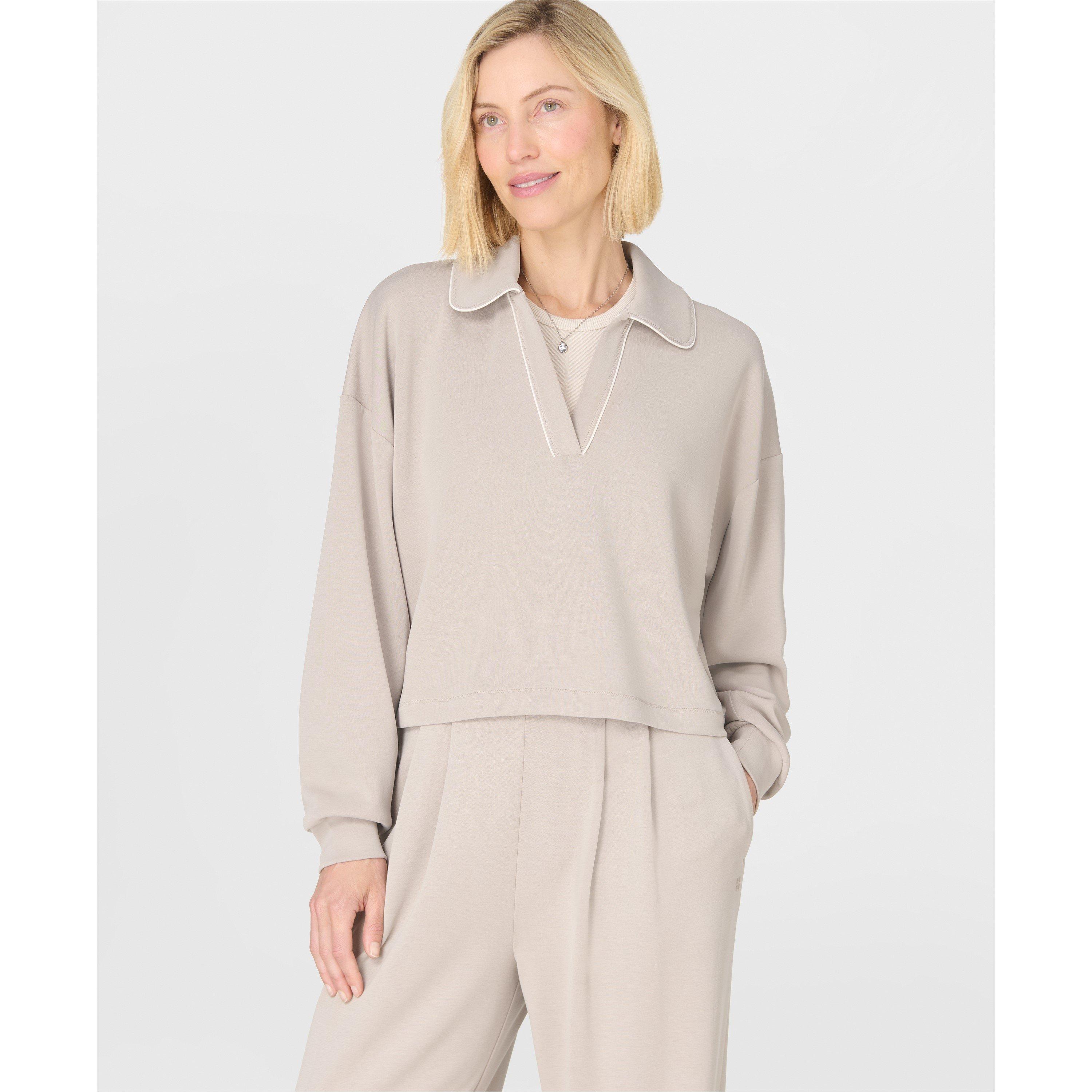 mushroom beige - Sweaty Betty - Women's Sand Henley Cropped Sweatshirt - 3
