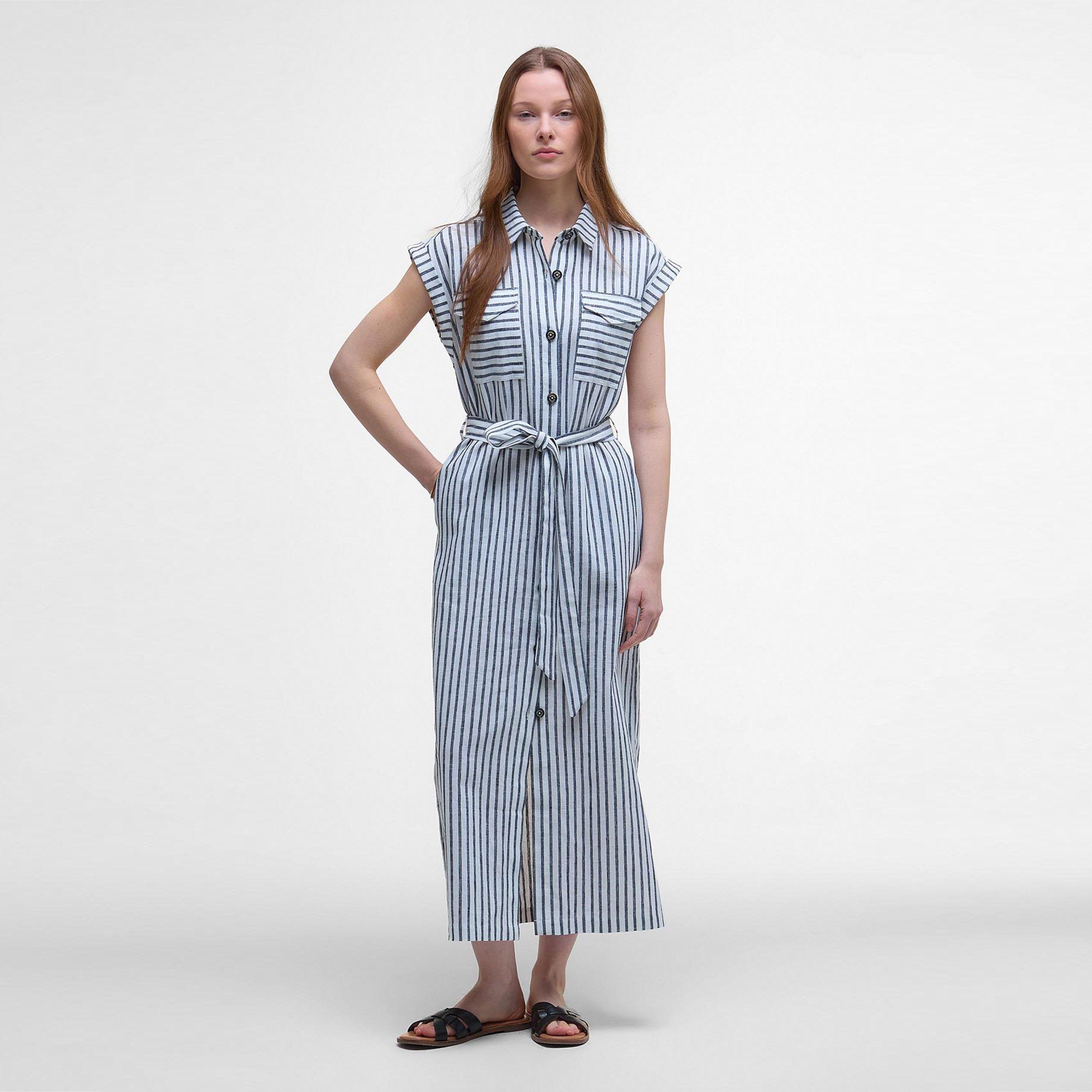 Navy/White Str - Barbour - Women's B.Li Abby Shirt Dress - 5