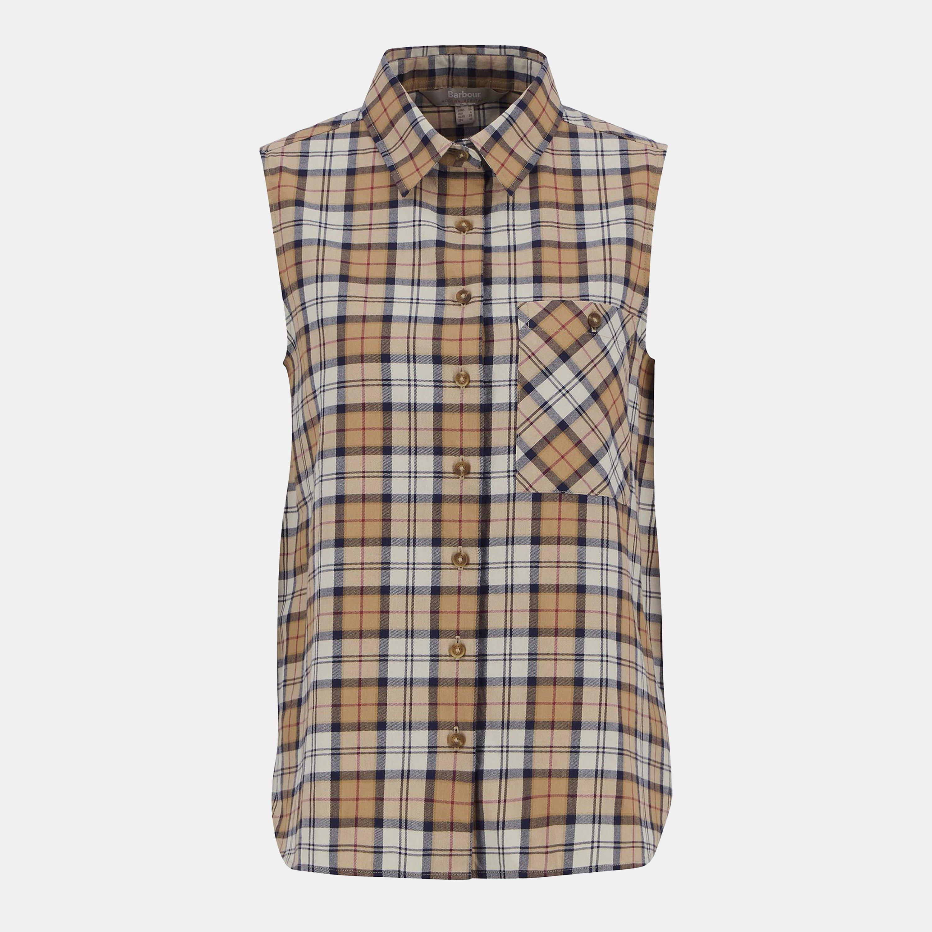 Barbour Women's Bredon Sleeveless Shirt - Hessian Tartan - 14 (L)