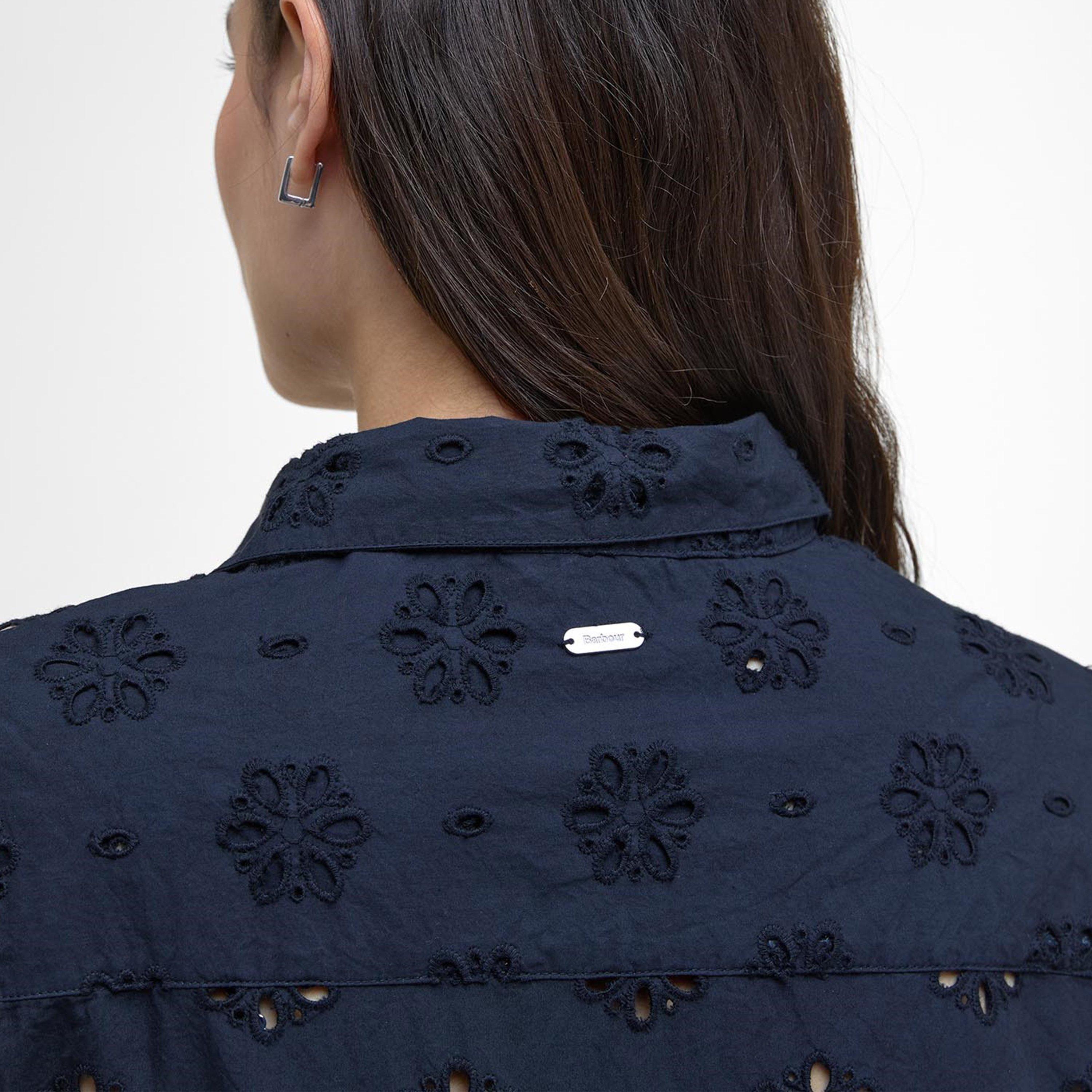 Navy - Barbour - Melissa Broderie Anglaise Midi Dress - 4