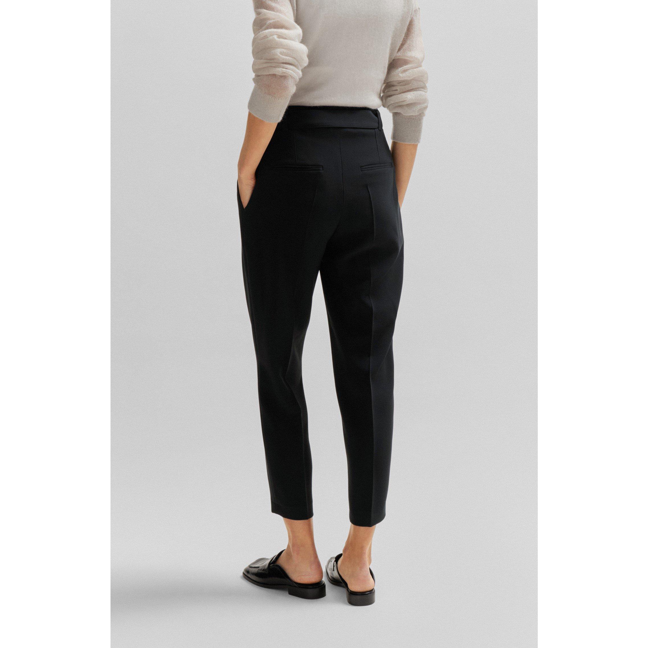 Black - Boss - Women's Tapia Pleated Trousers - 3