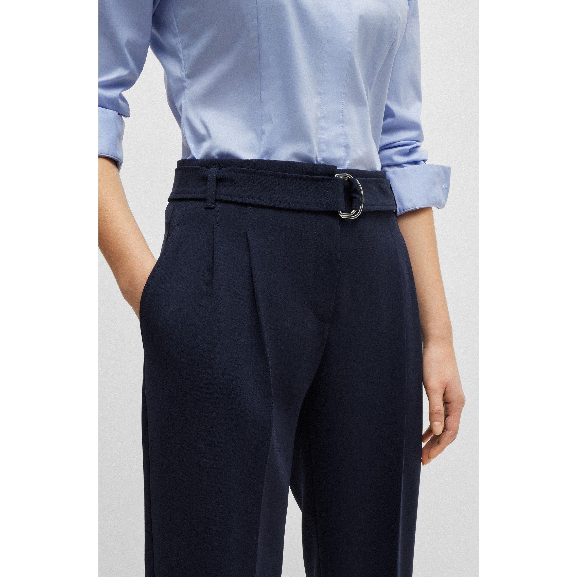 Open Blue - Boss - Women's Tapia Pleated Trousers - 4
