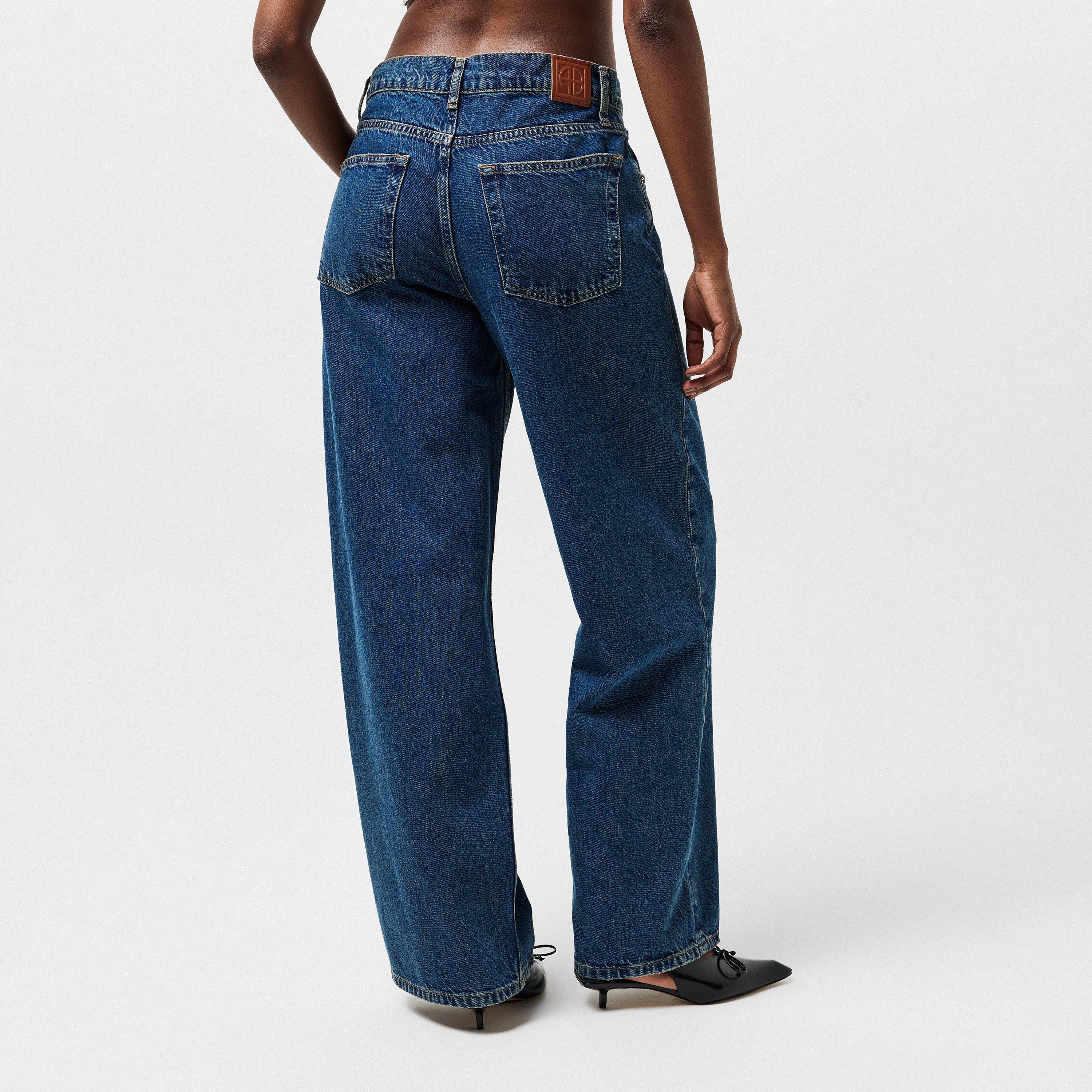 BLUE - Anine Bing - Women's Manon High Rise Wide Leg Jeans - 3