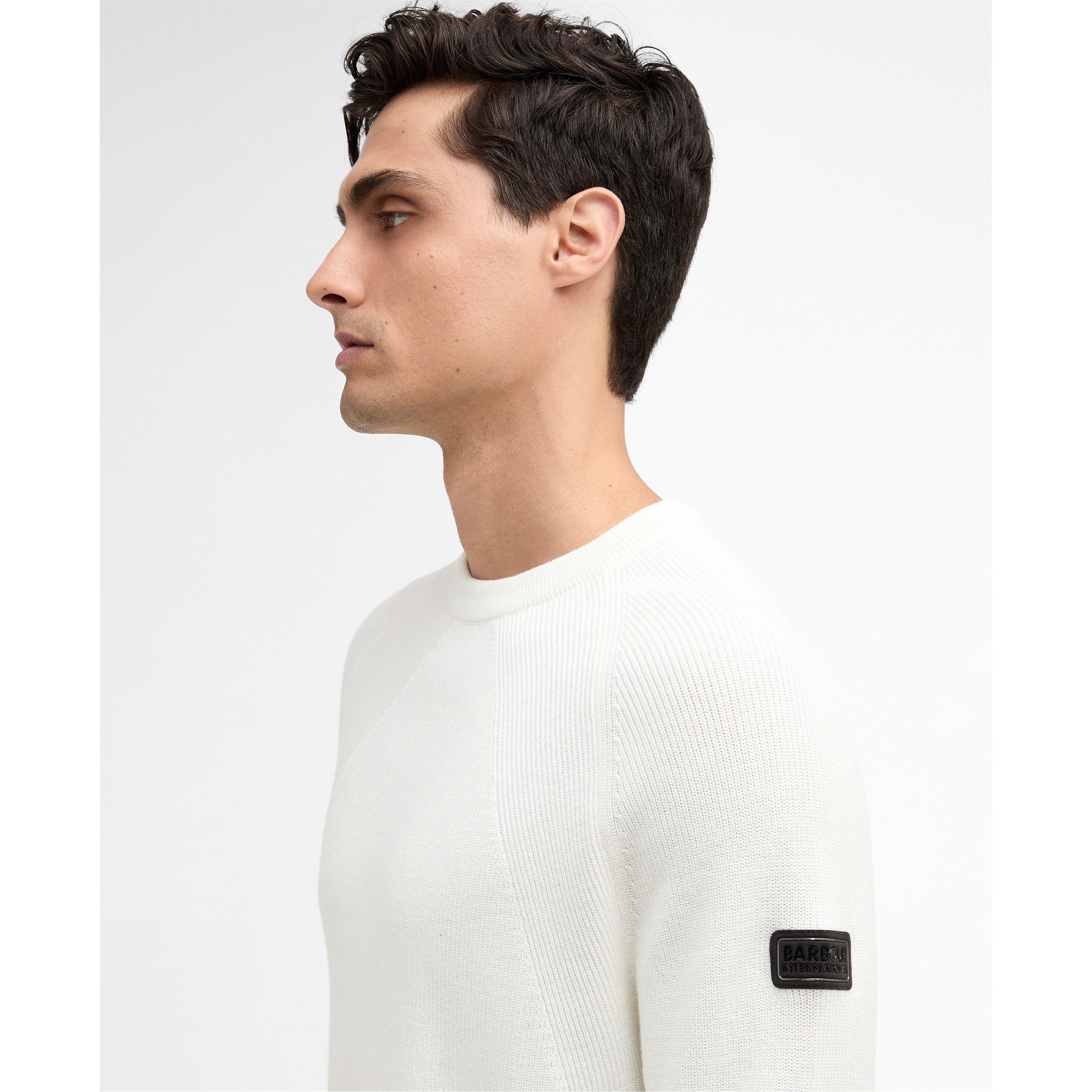 Whsper Wht WH32 - Barbour International - Mens Monmouth Crew Neck Jumper - 4