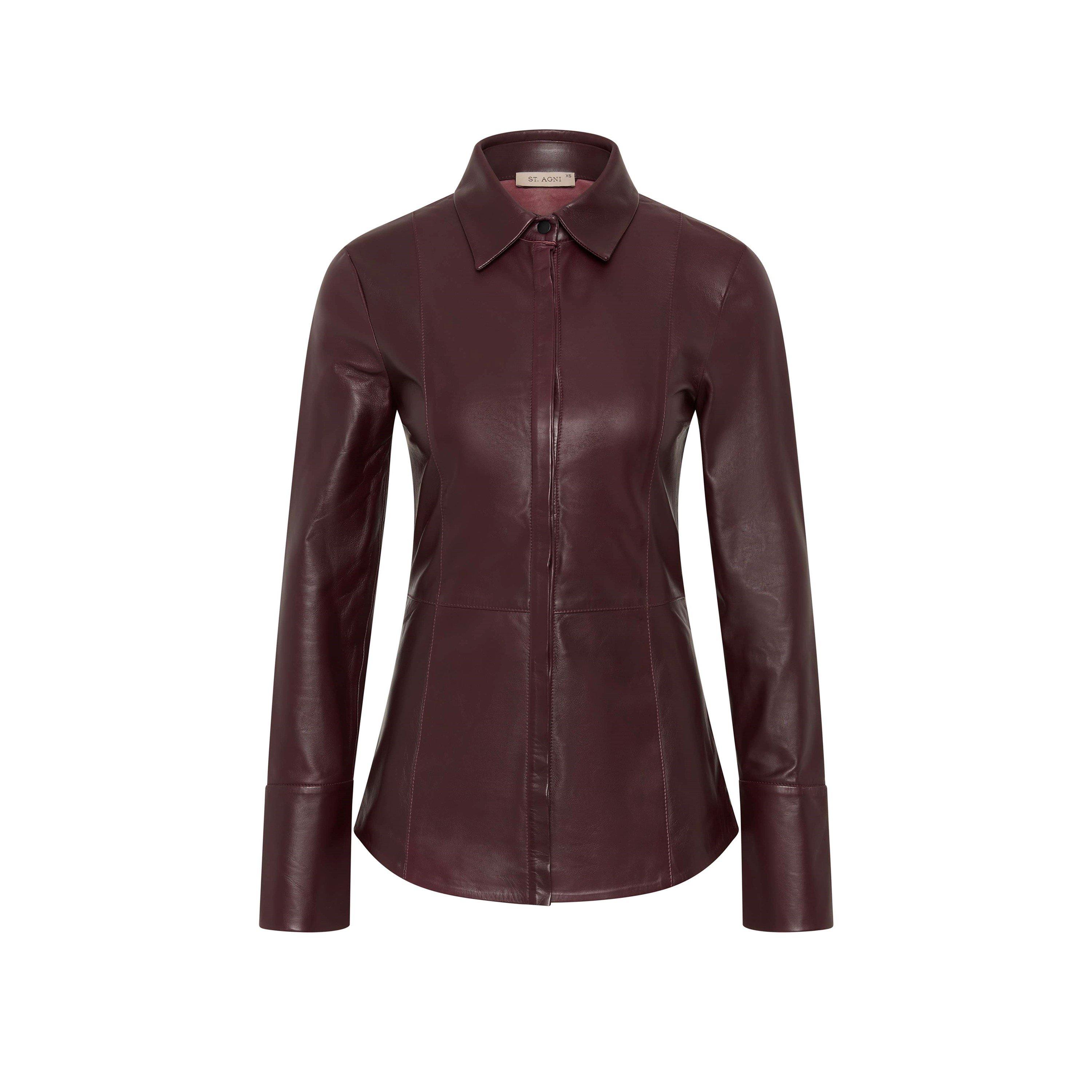 Bordeaux - St. Agni - Panelled Leather Shirt - 1