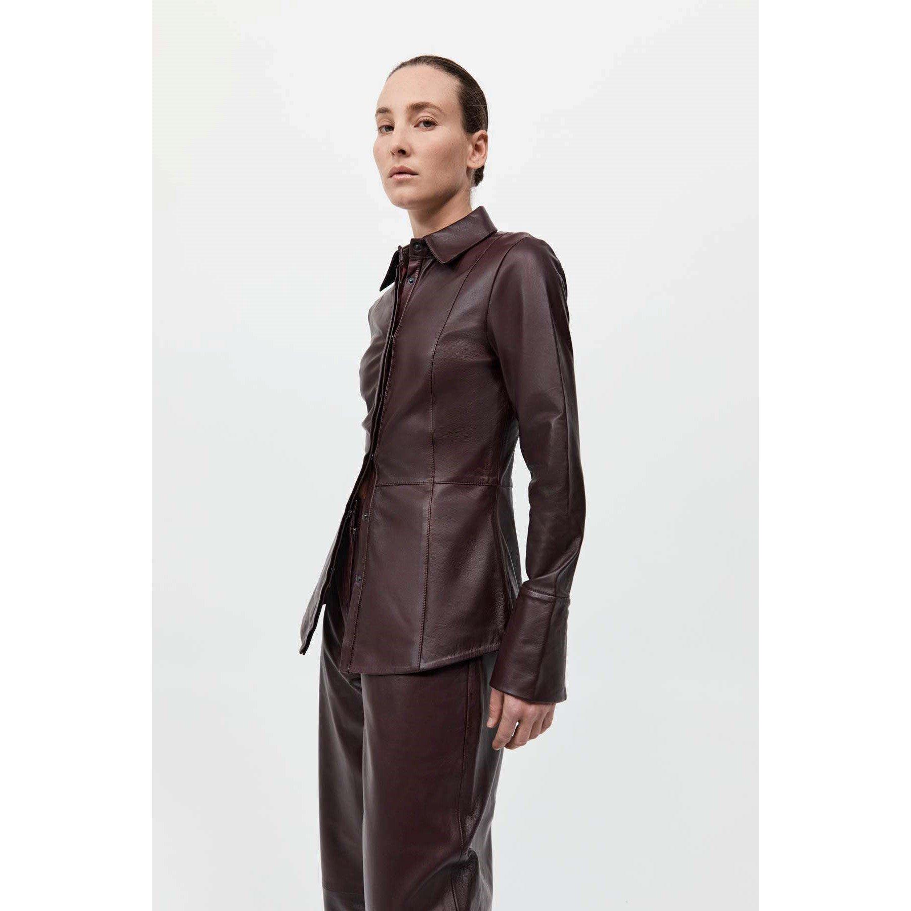 Bordeaux - St. Agni - Panelled Leather Shirt - 3