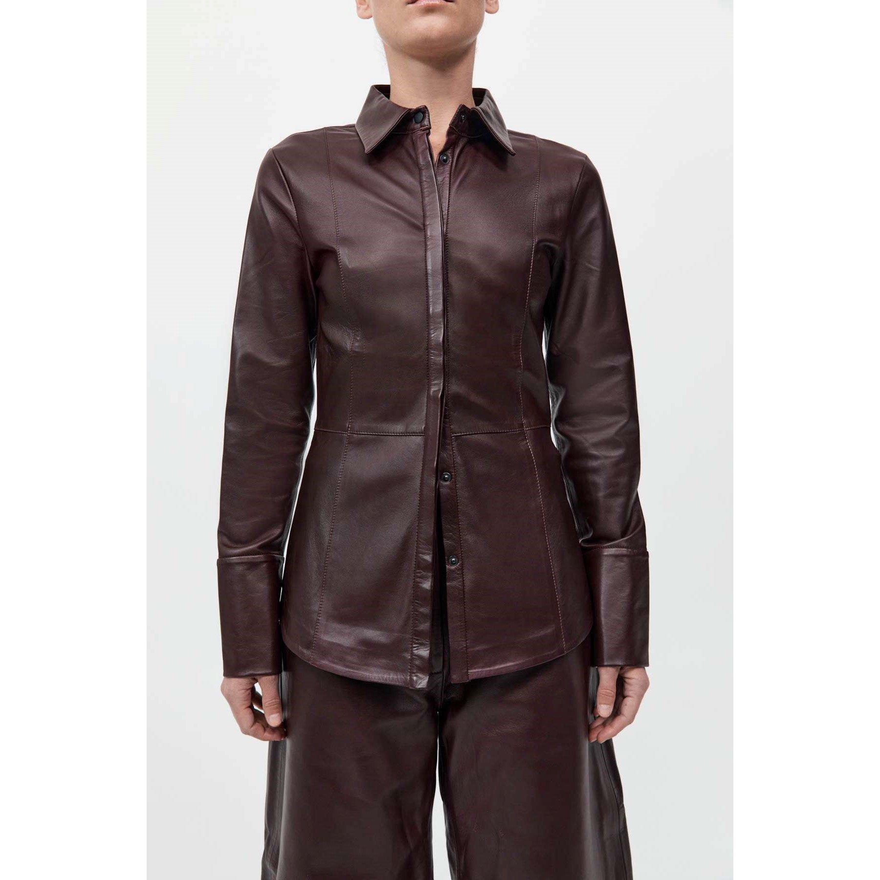 Bordeaux - St. Agni - Panelled Leather Shirt - 4