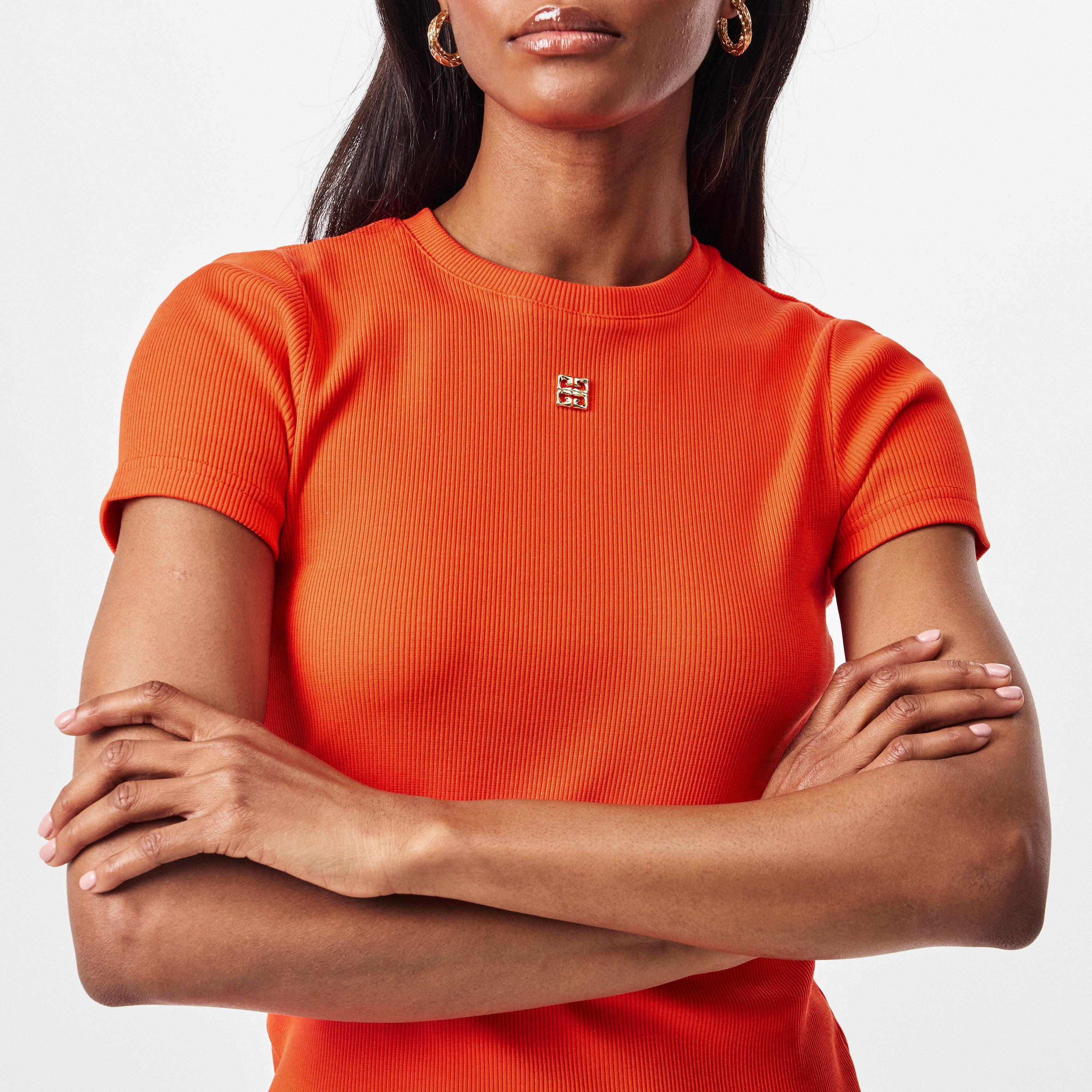 Orange - GIVENCHY - Ribbed Dress - 5