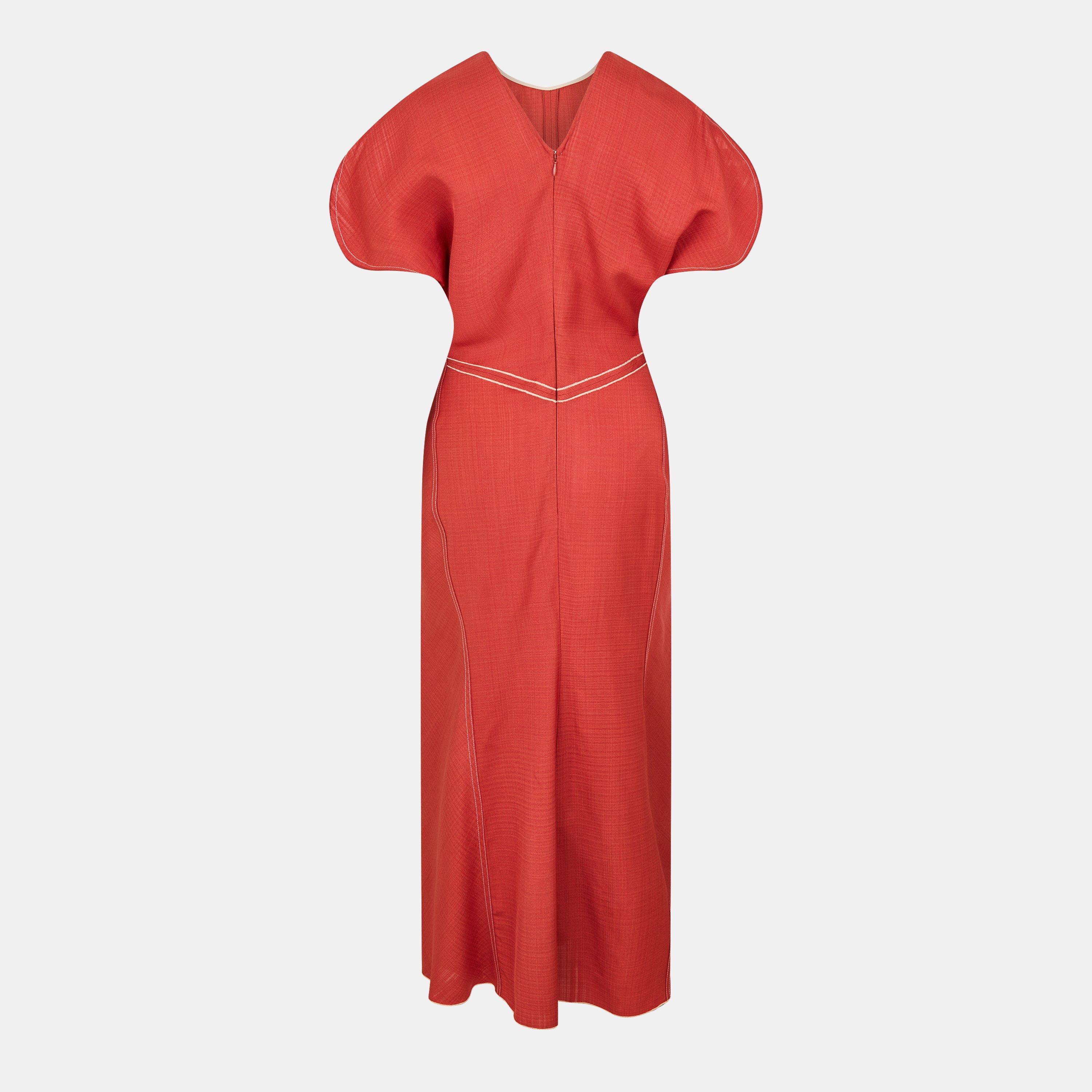 PAPRIKA - Victoria Beckham - Tailored Ruched Front Midi Dress - 2