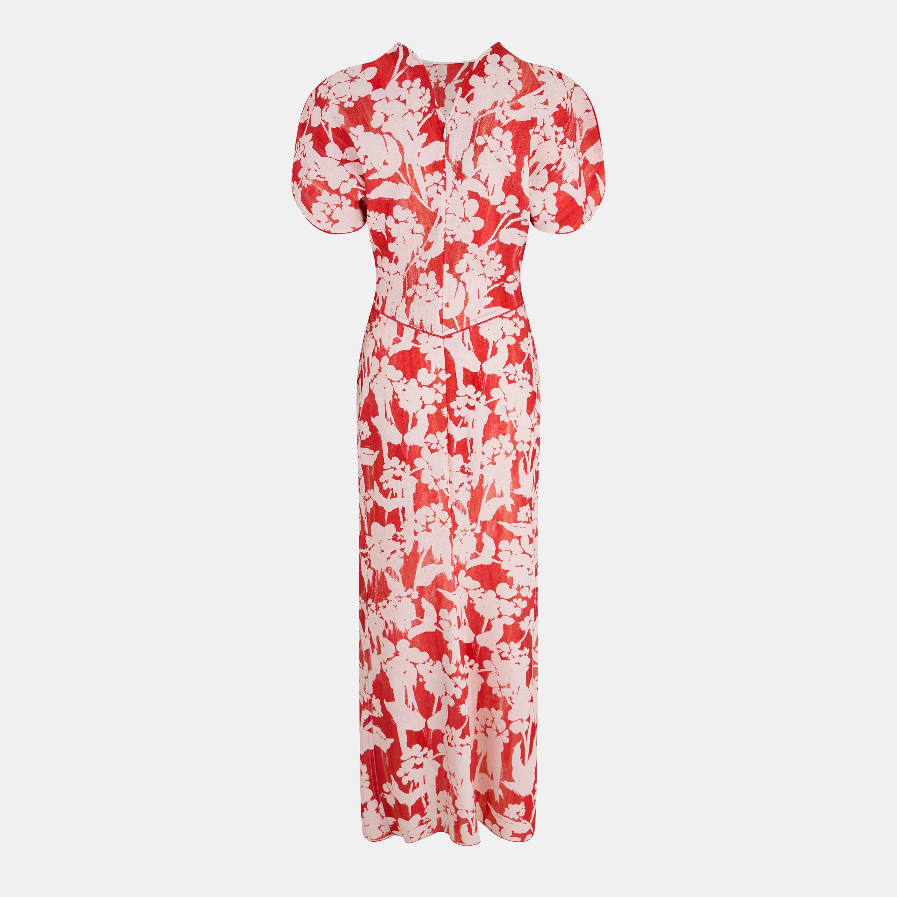 CHILLI / BLUSH - Victoria Beckham - Gathered Midi Dress - 2