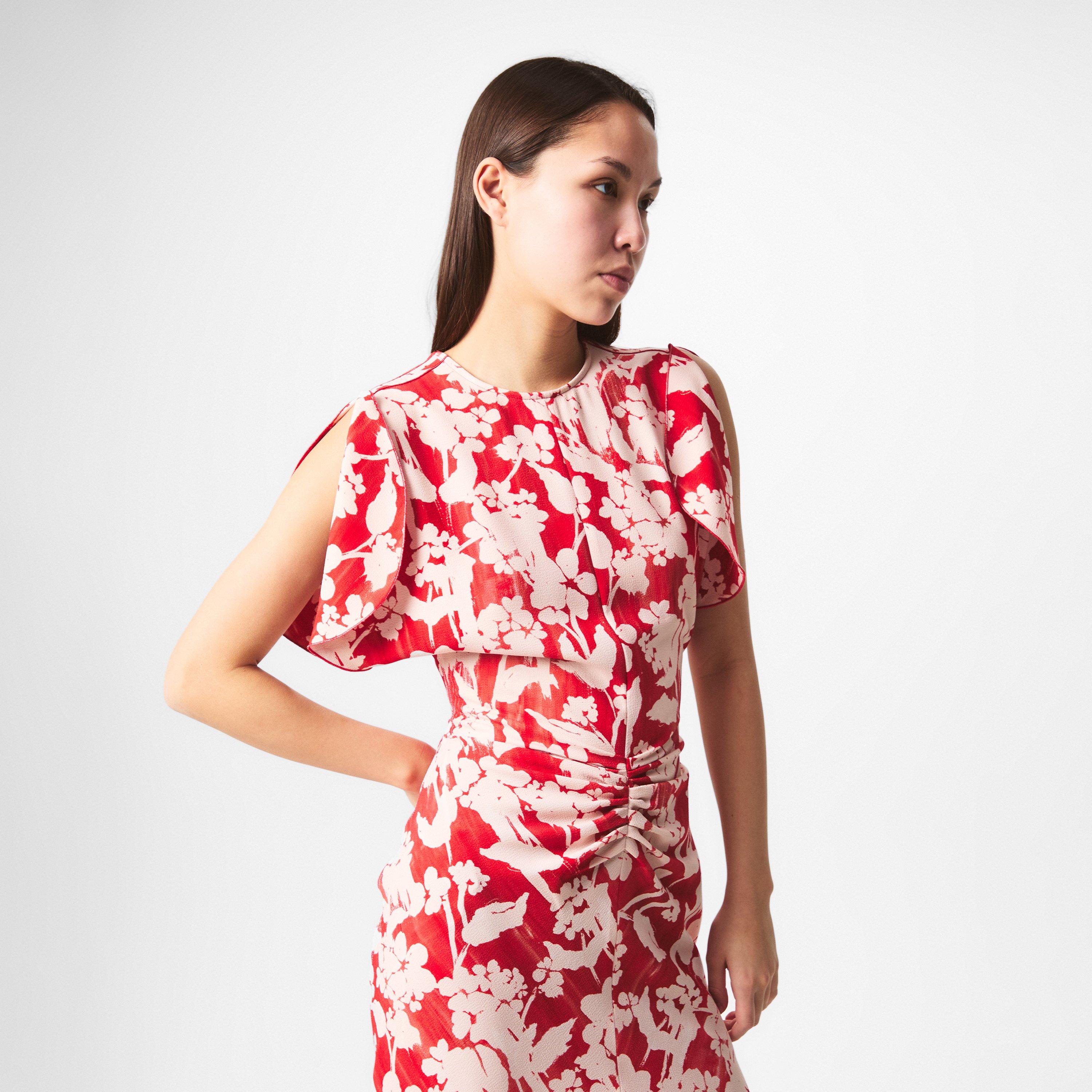 CHILLI / BLUSH - Victoria Beckham - Gathered Midi Dress - 3