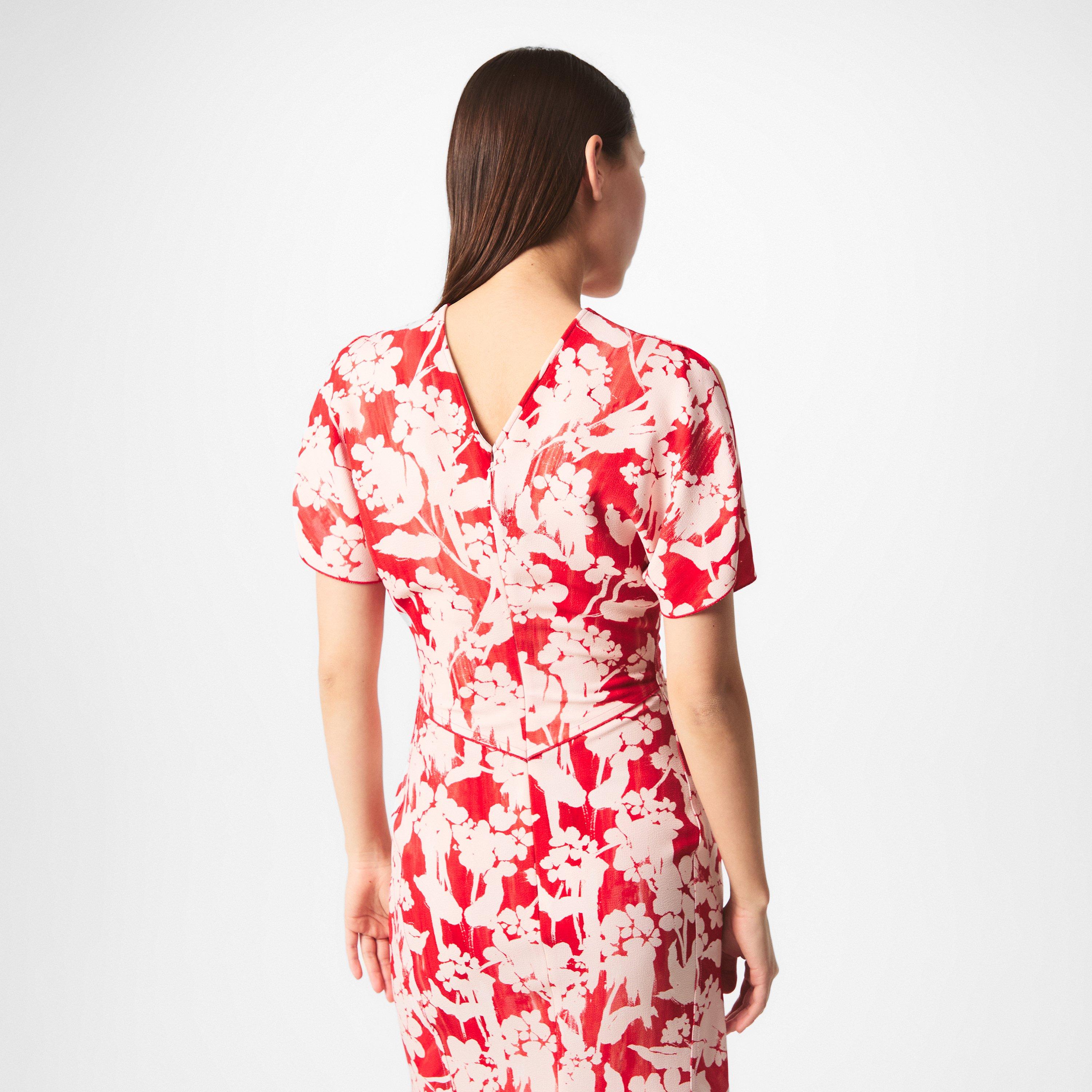 CHILLI / BLUSH - Victoria Beckham - Gathered Midi Dress - 4