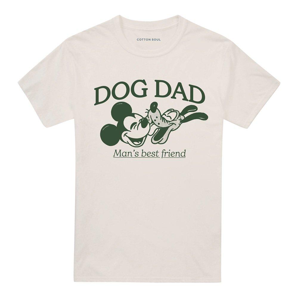 Beige - Disney - Mickey Mouse And Pluto Dog Dad T-Shirt Natural - 4