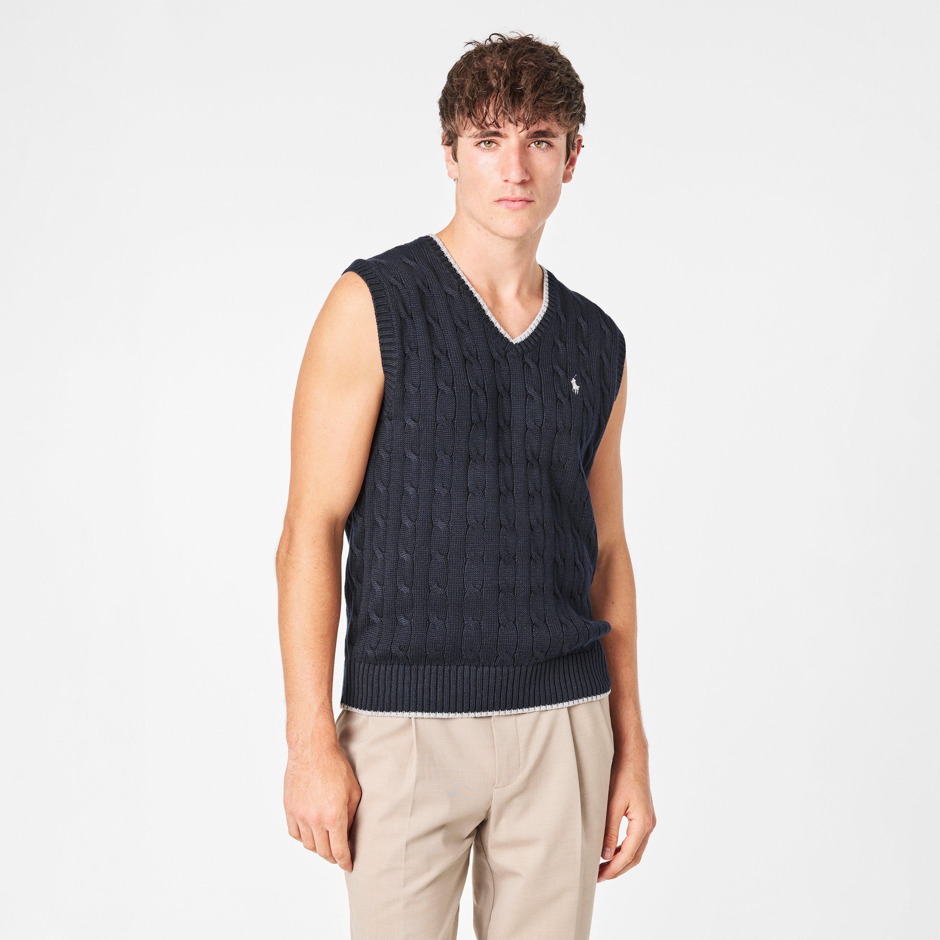 Hunter Navy - Polo Ralph Lauren - Men's Cable Knit Sweater Vest - 3