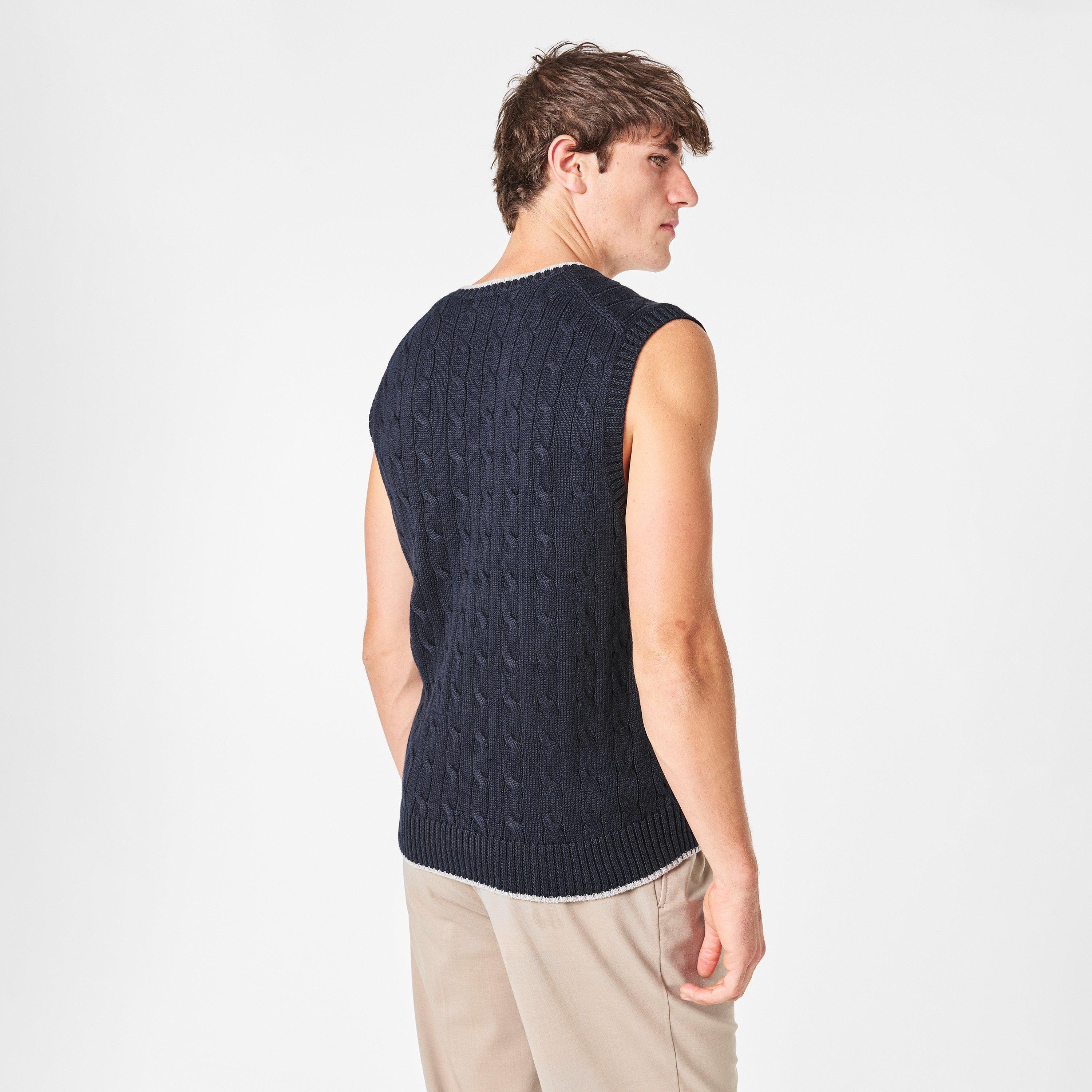 Hunter Navy - Polo Ralph Lauren - Men's Cable Knit Sweater Vest - 4