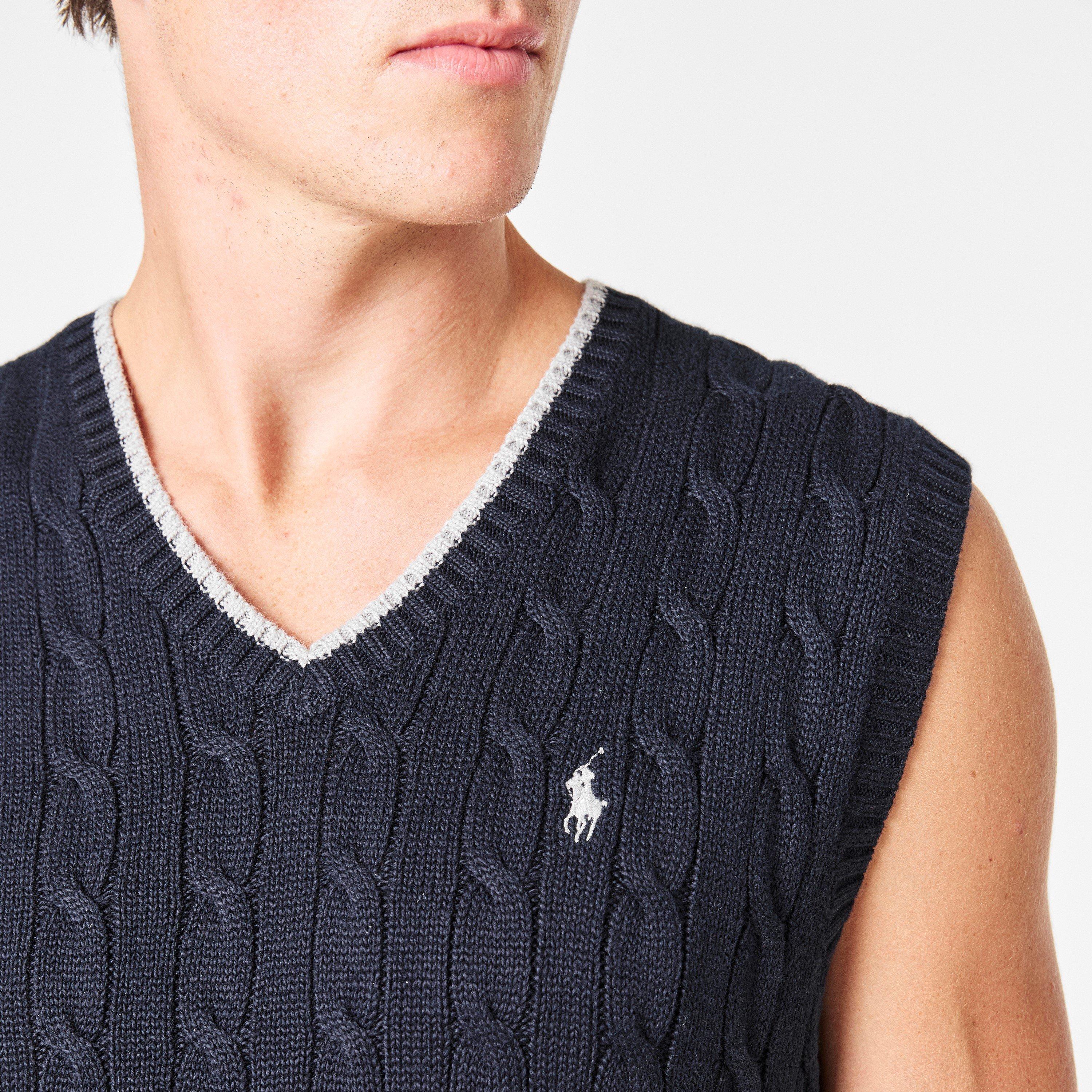 Hunter Navy - Polo Ralph Lauren - Men's Cable Knit Sweater Vest - 5