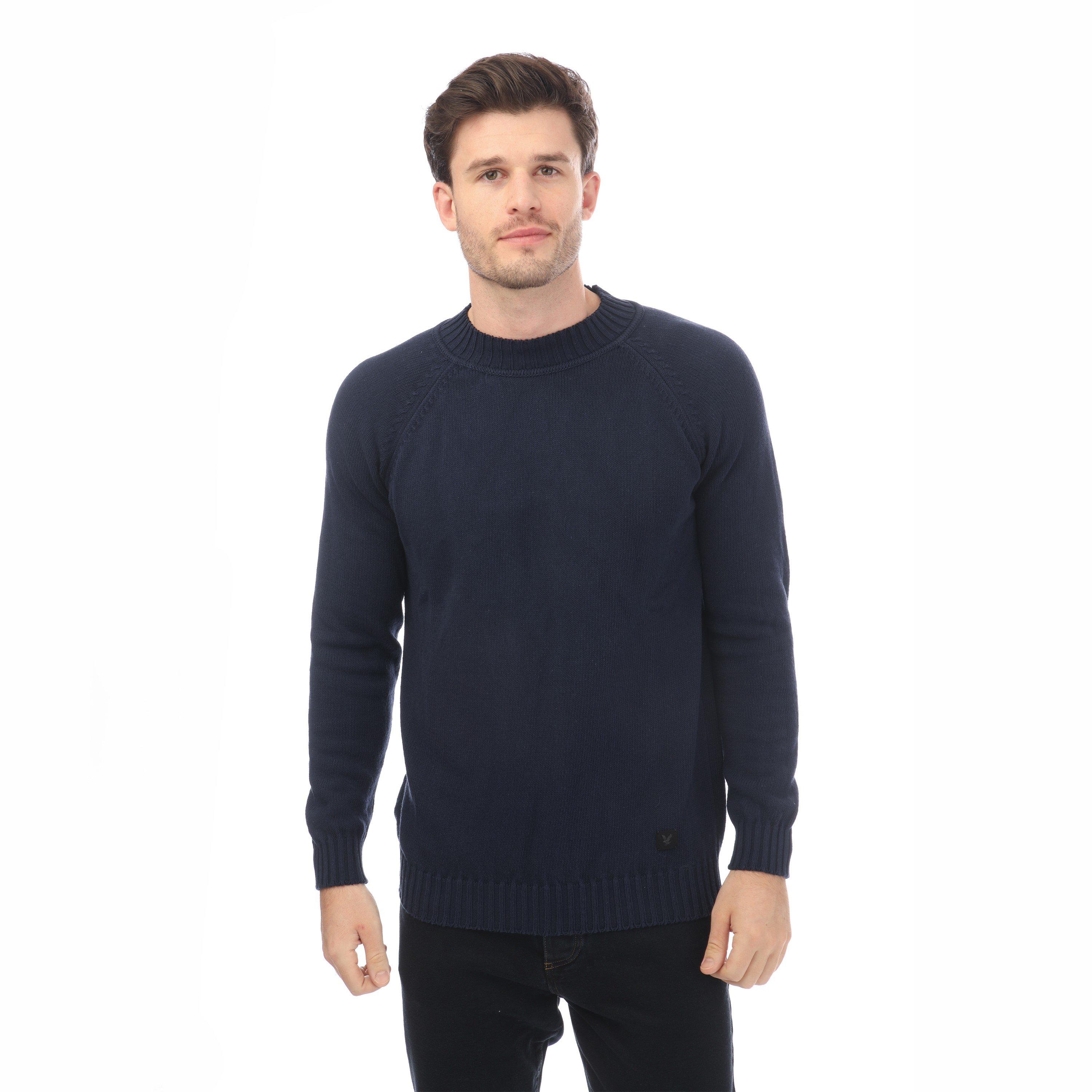 Dark Navy - Lyle and Scott - Men's Crew Neck Jumper - 1