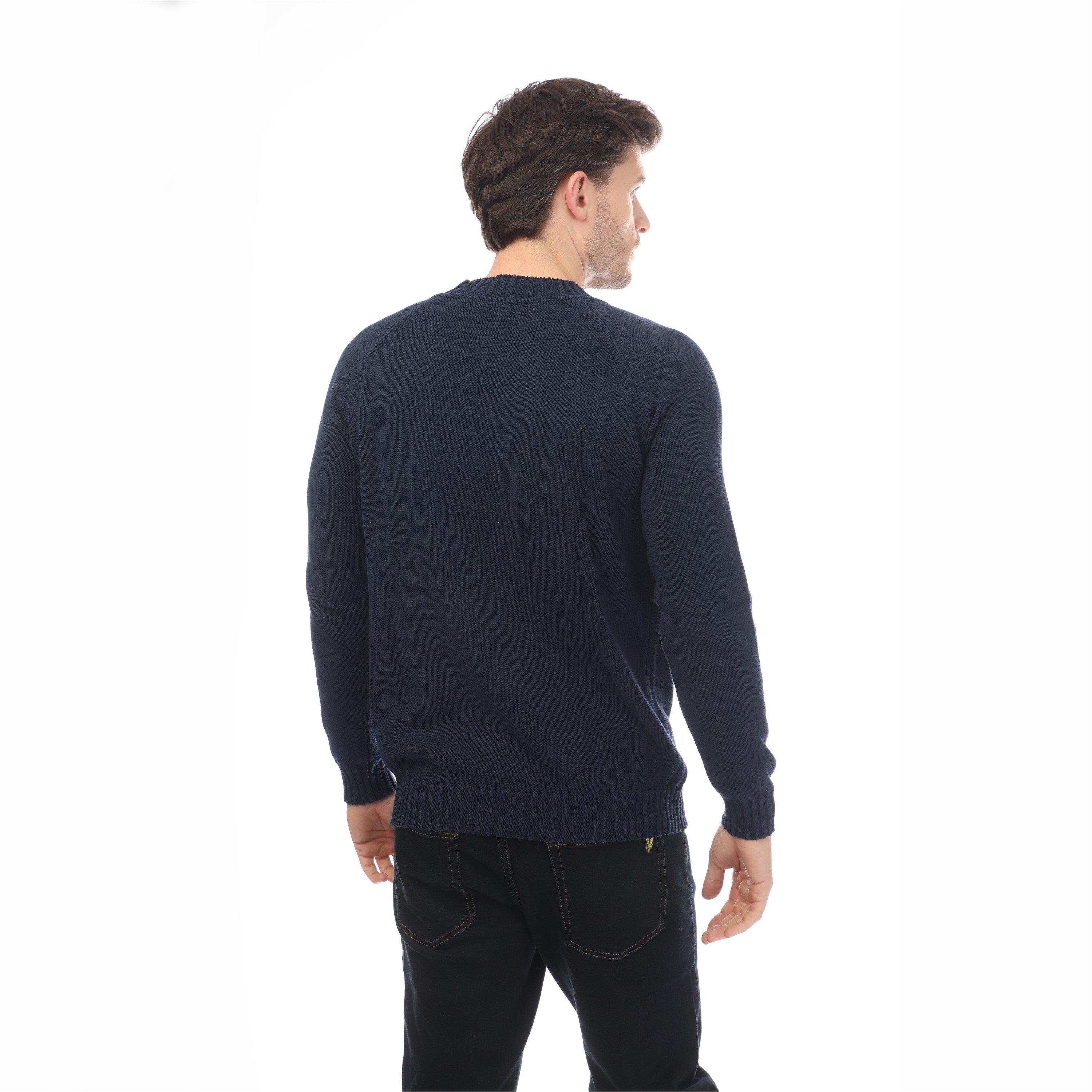 Dark Navy - Lyle and Scott - Men's Crew Neck Jumper - 2