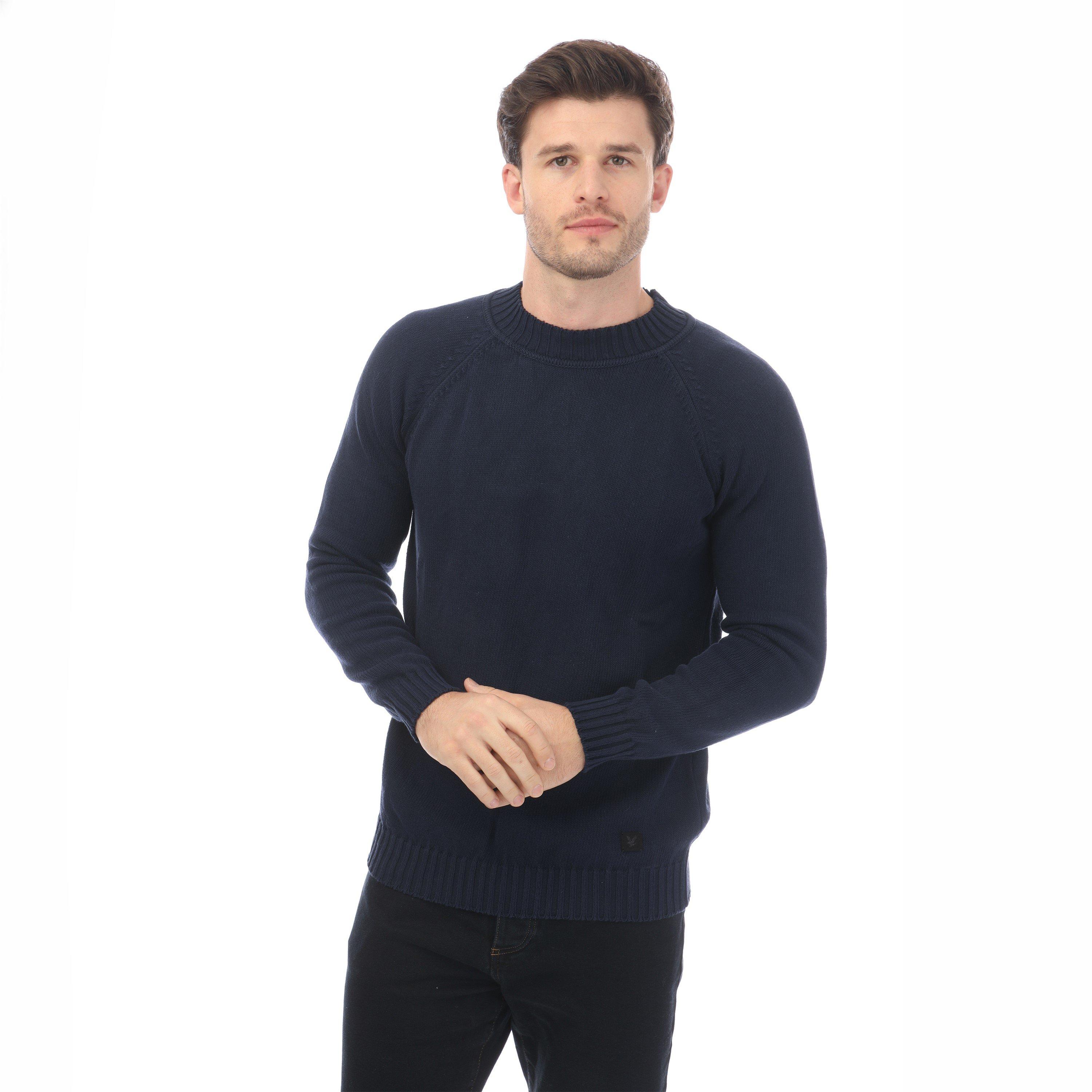 Dark Navy - Lyle and Scott - Men's Crew Neck Jumper - 3