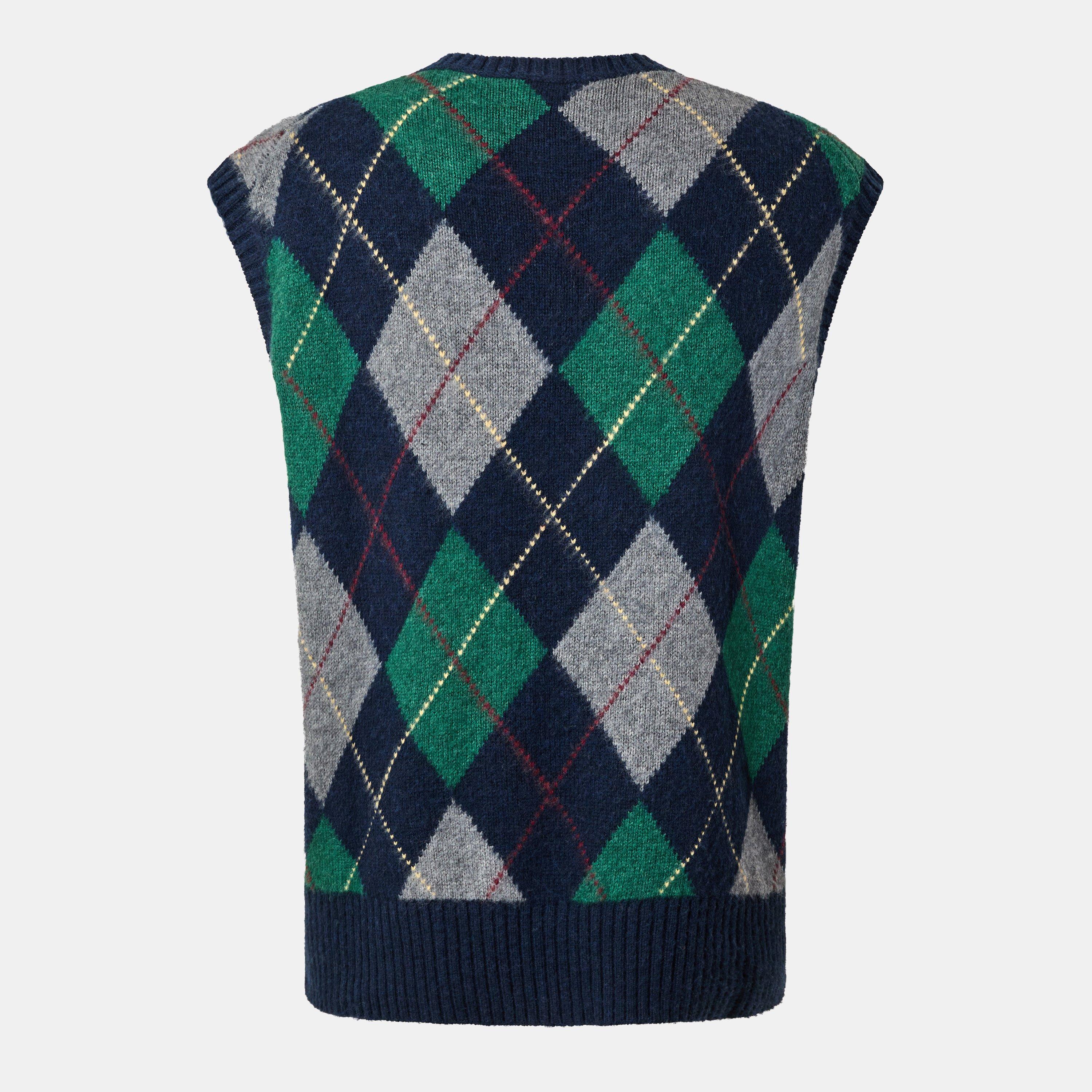 Navy Combo - Polo Ralph Lauren - Men's Diamond Wool Knitted Sweater Vest - 2