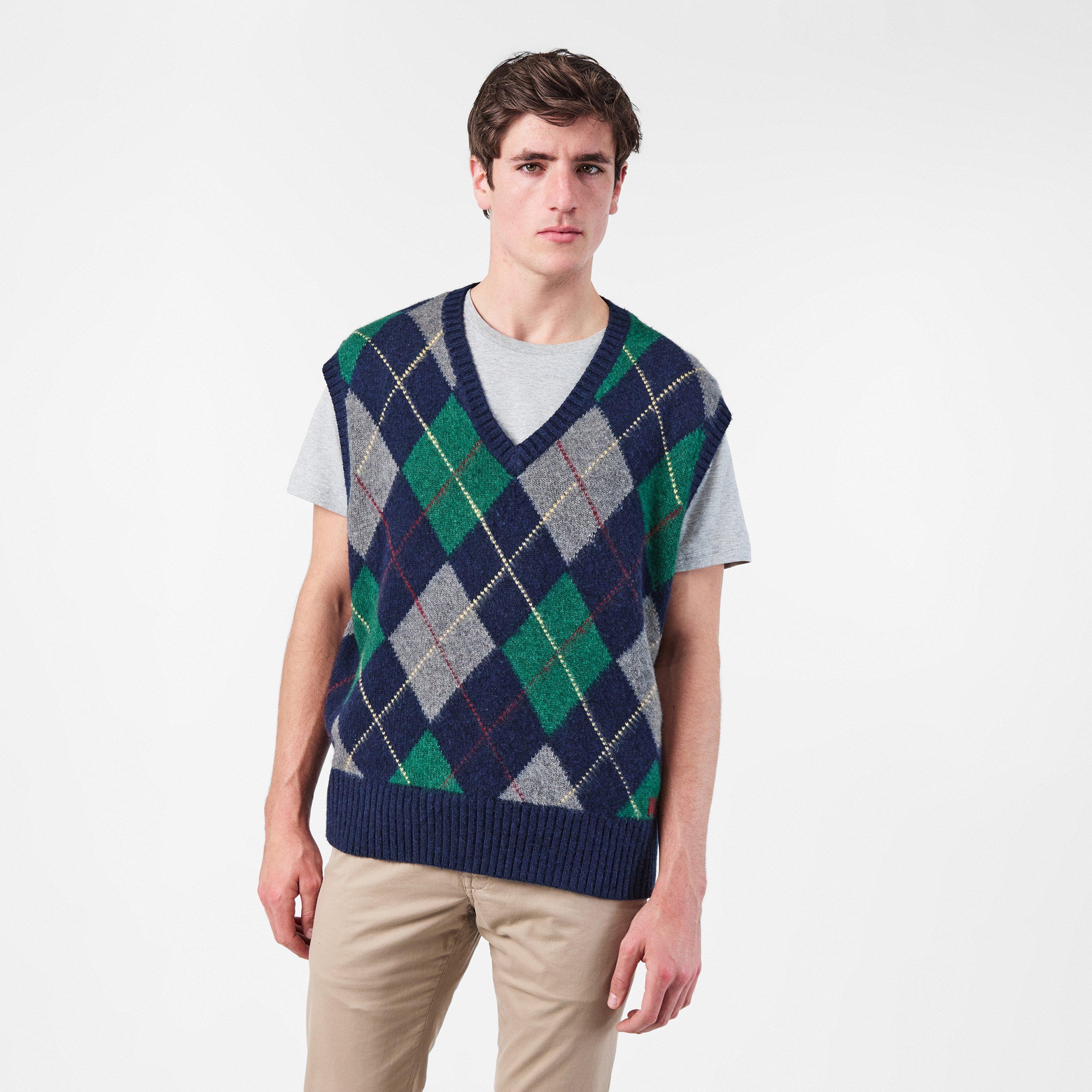 Navy Combo - Polo Ralph Lauren - Men's Diamond Wool Knitted Sweater Vest - 3