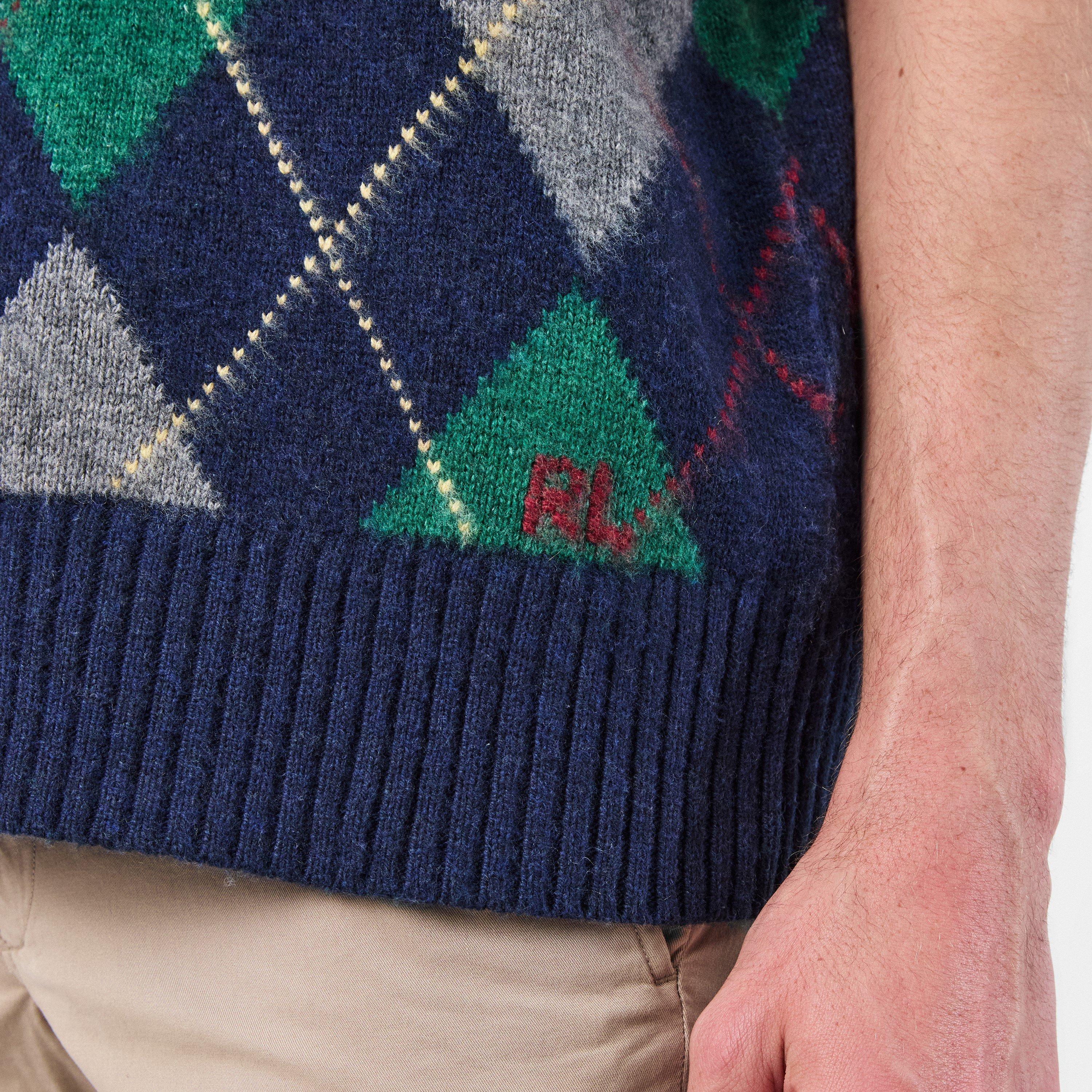 Navy Combo - Polo Ralph Lauren - Men's Diamond Wool Knitted Sweater Vest - 5