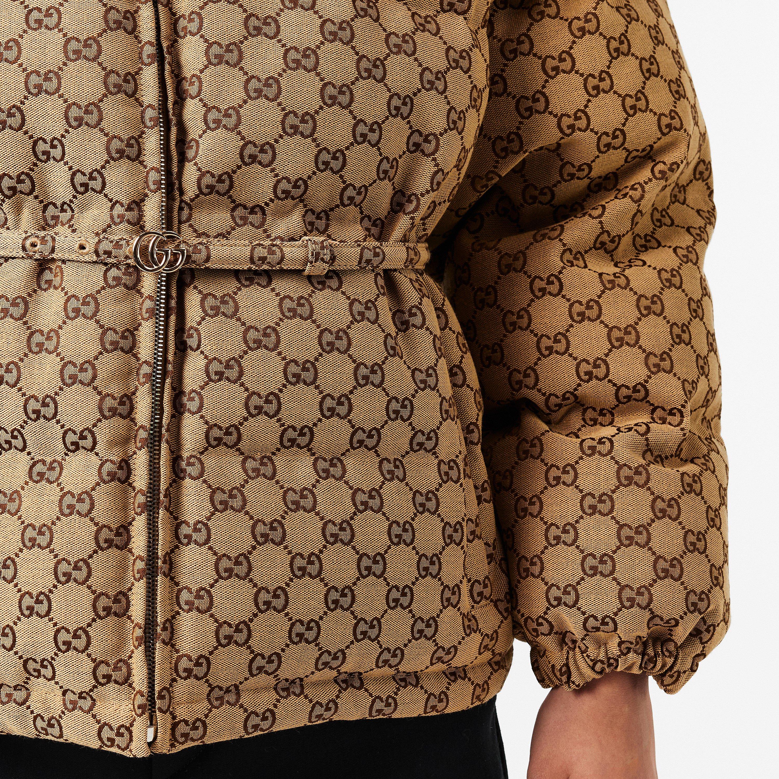 Camel/Mix - Gucci - Women's Structured Gold-Toned Hardware Embroidered Black Bomber Jacket - 5