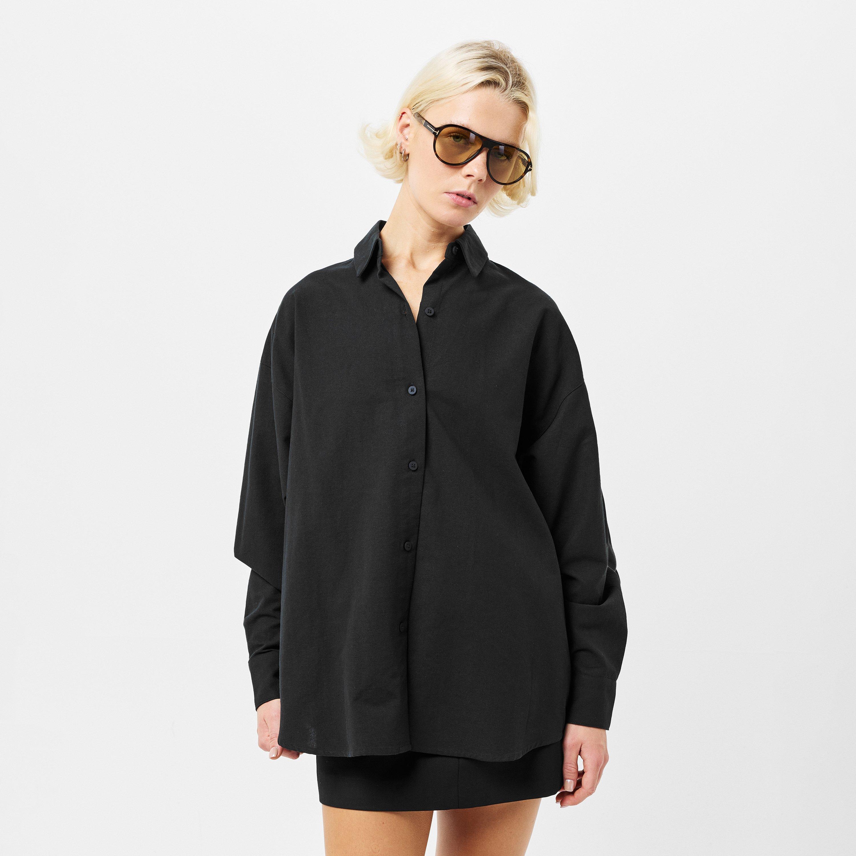 Jet Black - Fear Of God Essentials - Women's Relaxed Long-Sleeve Plain Shirt - 3