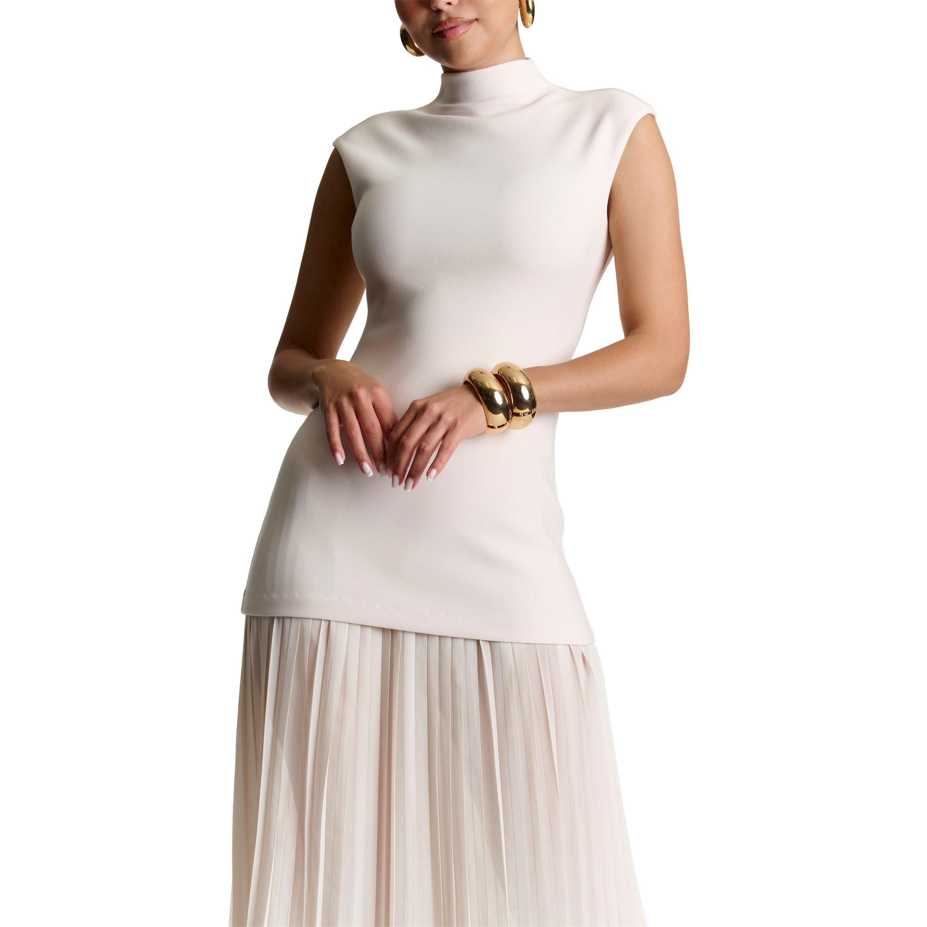 Bone - Naked Wardrobe - Pleated Sleeveless Maxi Dress - 2