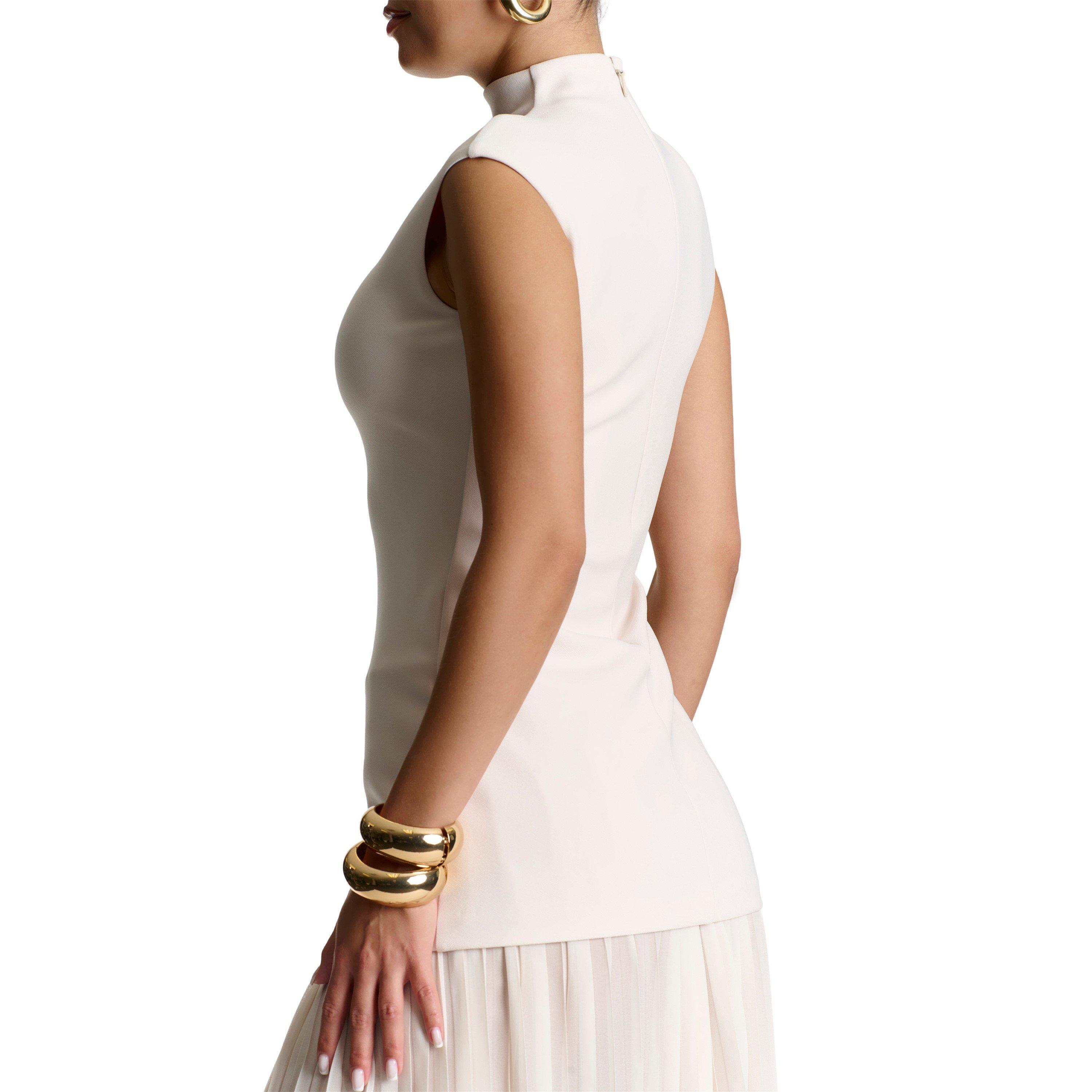 Bone - Naked Wardrobe - Pleated Sleeveless Maxi Dress - 4