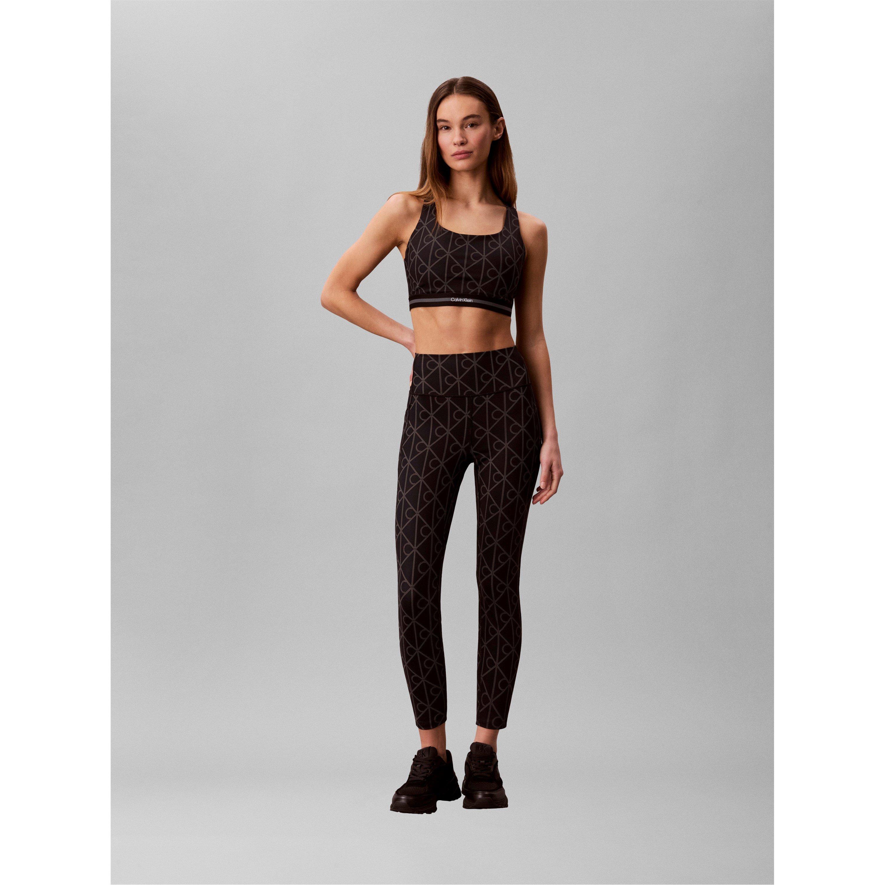 AOP Black - Calvin Klein - Women's Non Wired Medium Impact Sports Bra - 3