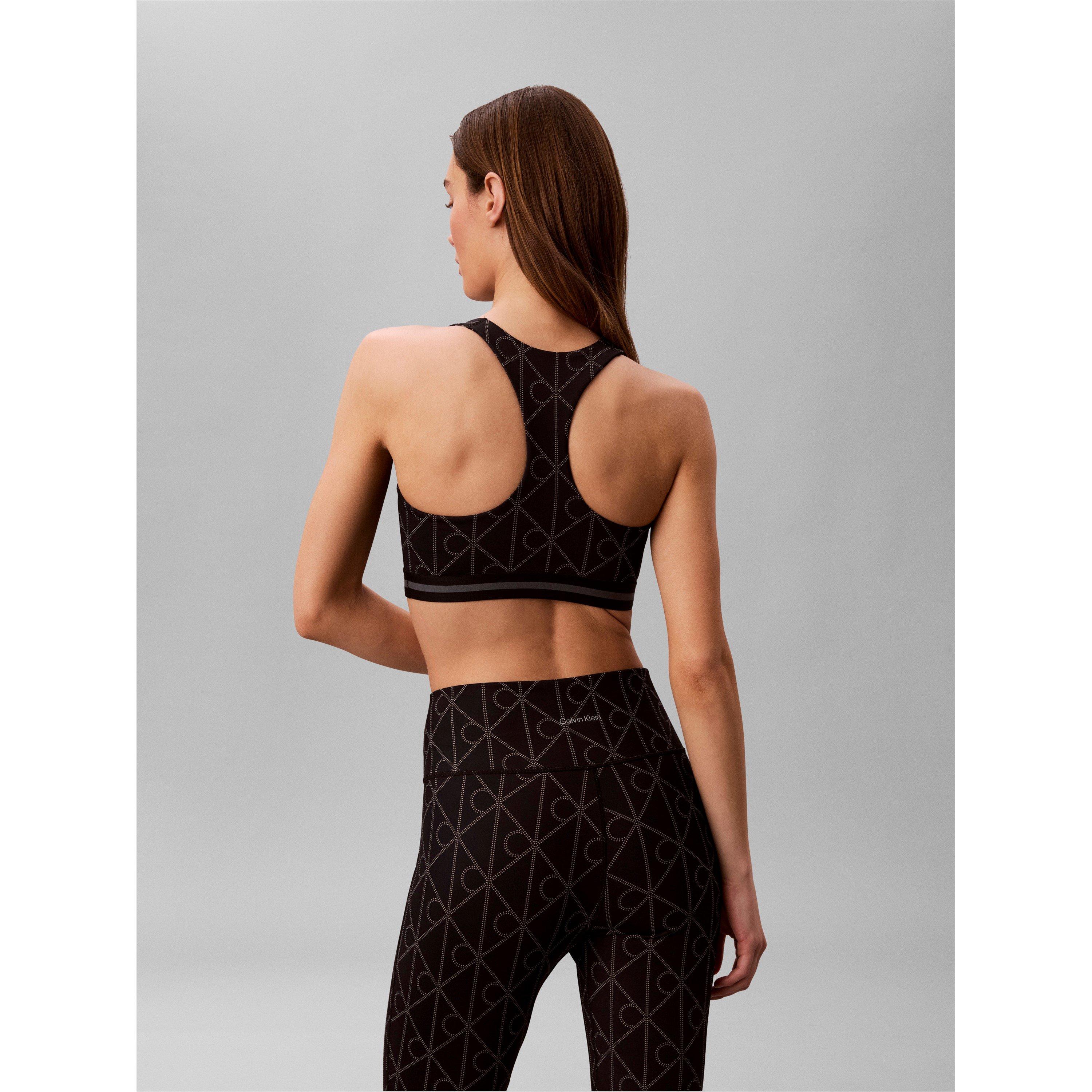 AOP Black - Calvin Klein - Women's Non Wired Medium Impact Sports Bra - 5