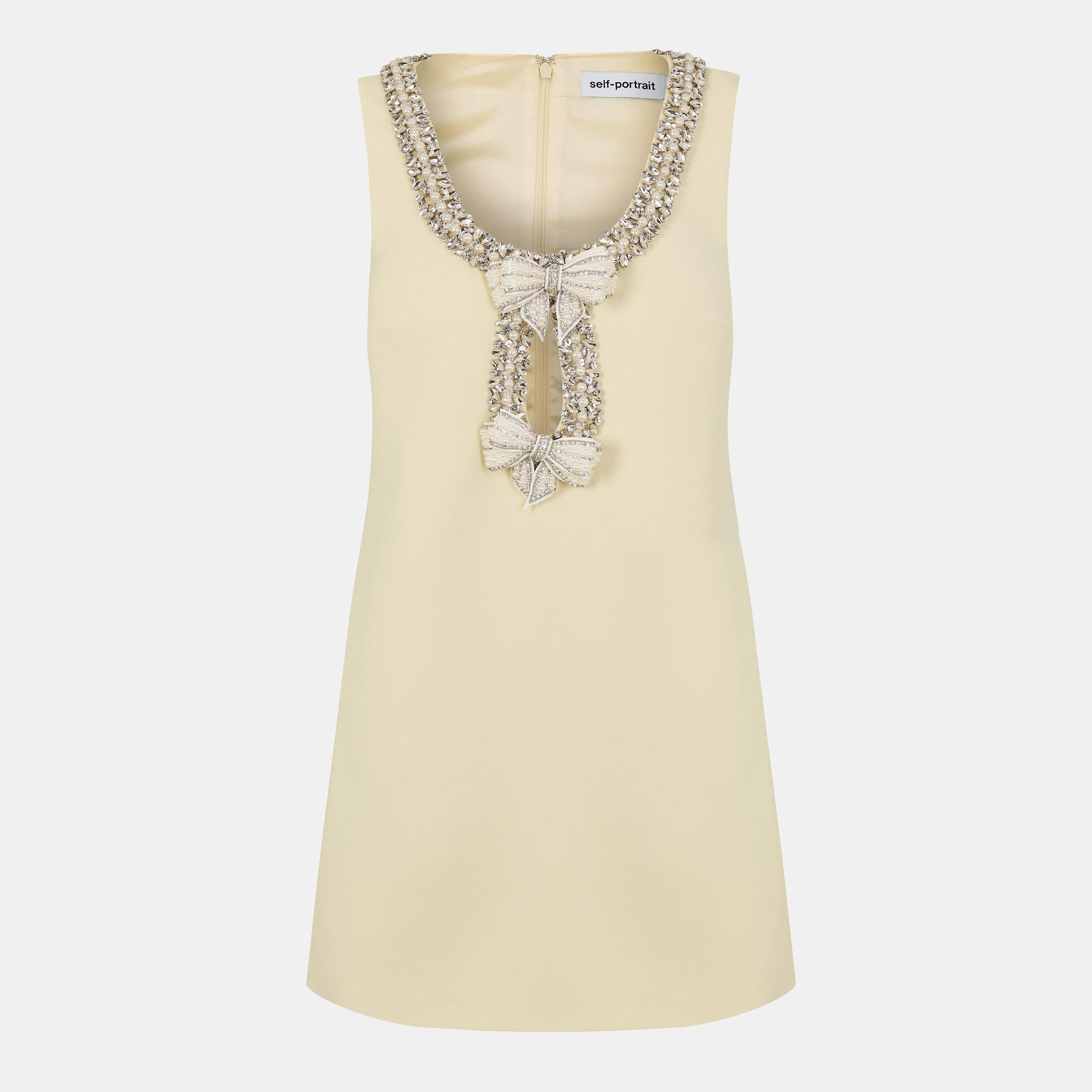 YELLOW - Self Portrait - Women's Bow Mini Dress - 1