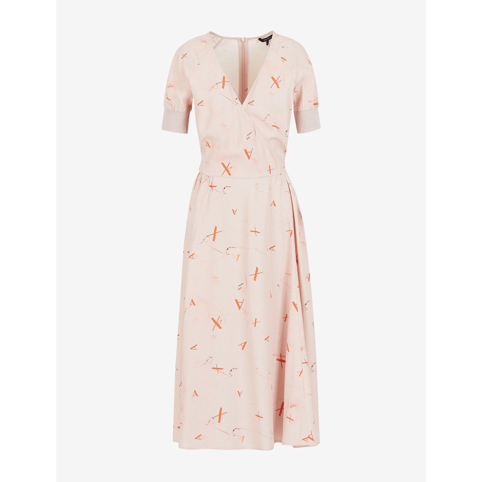Pink Paper Burn - Armani Exchange - Women's A Line Dress - 4