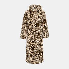 Linea Fleece Robe Leopard Pattern Women