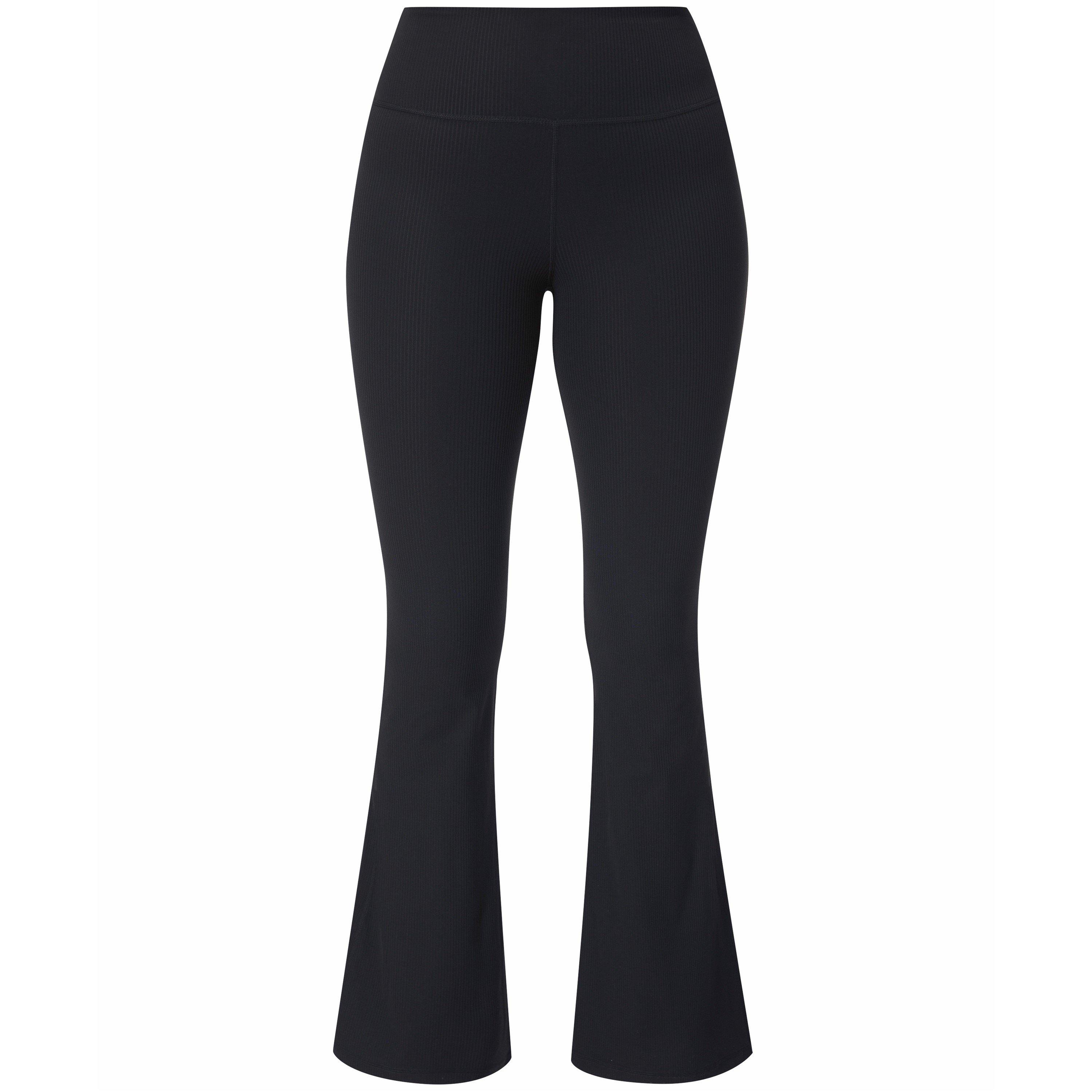 black - Sweaty Betty - Women's Glow Rib Flared Trousers - 1