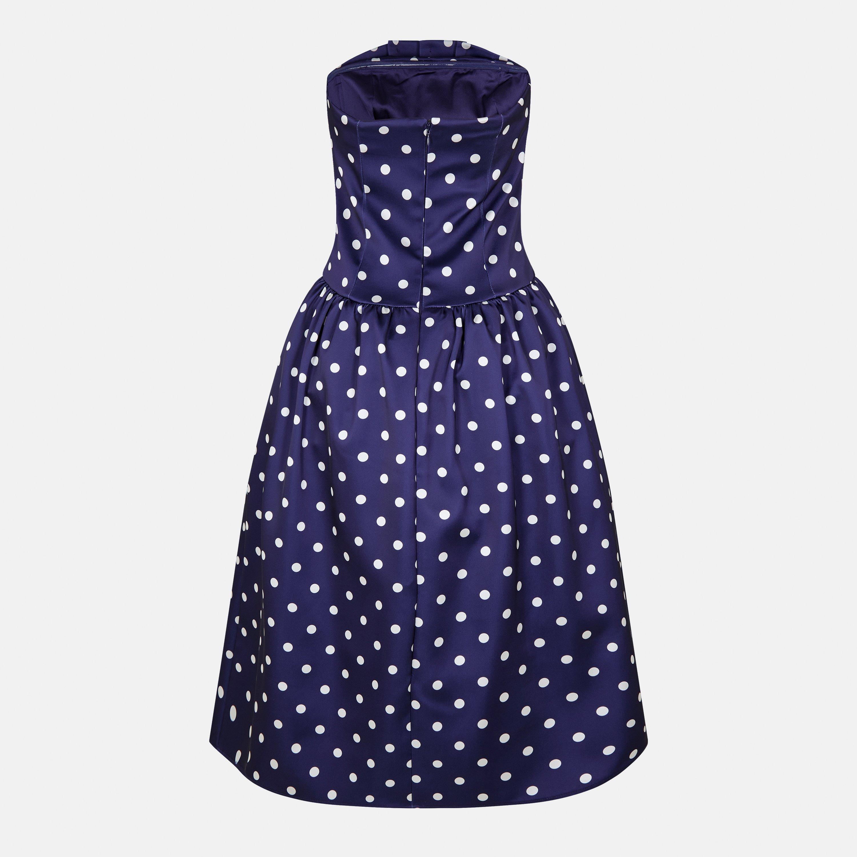 NAVY - Self Portrait - Polka Corset Midi Dress - 2