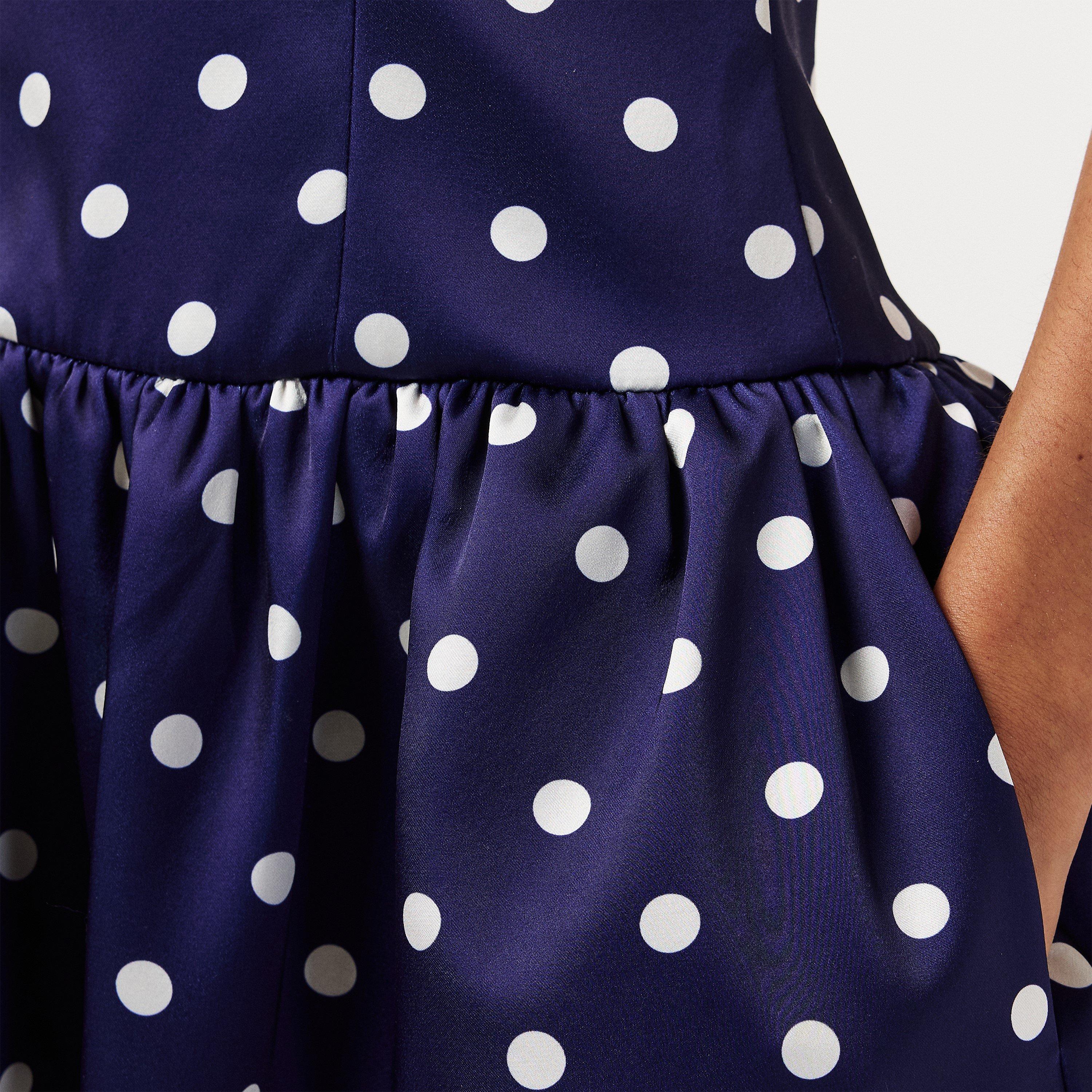 NAVY - Self Portrait - Polka Corset Midi Dress - 5